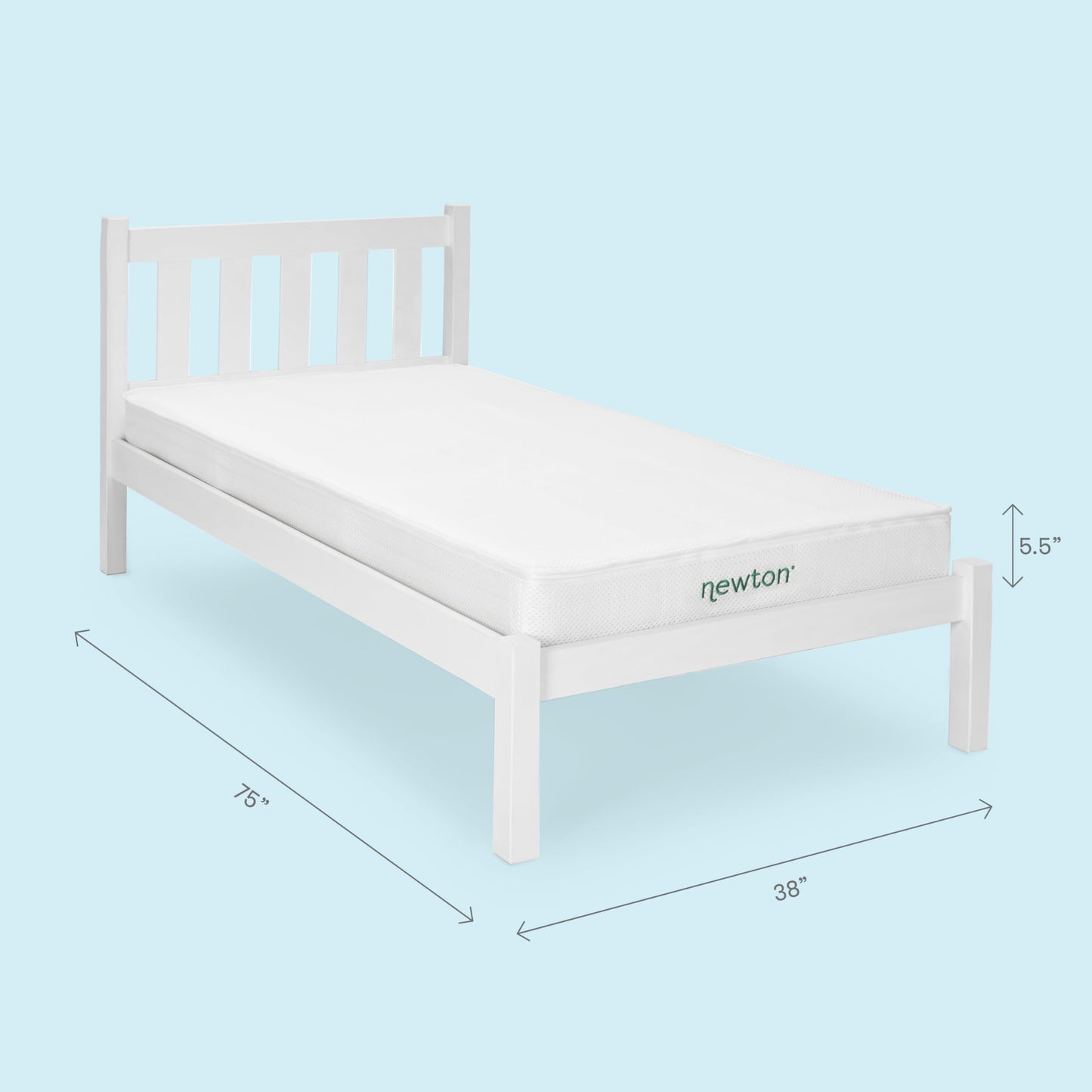 Newton Baby Kids' Twin Mattress - 100% Washable, Hypoallergenic, Breathable Wovenaire Core, GREENGUARD Gold Certified, Ideal Firmness and Comfort for Growing Kids, 38” x 75”