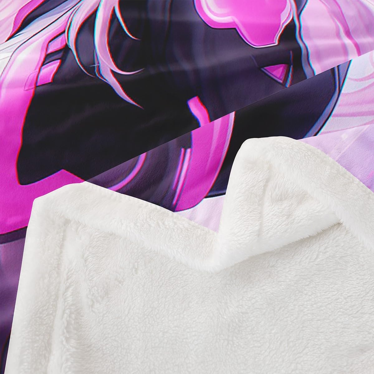 Erosebridal Twin Size Anime Girl Fleece Blanket, Kawaii Japanese Anime Sherpa Blanket Cartoon Girl Fuzzy Plush Throw Sci Fi Japanese Animation Decor for Bed Couch for Kids Girls Teens Adult