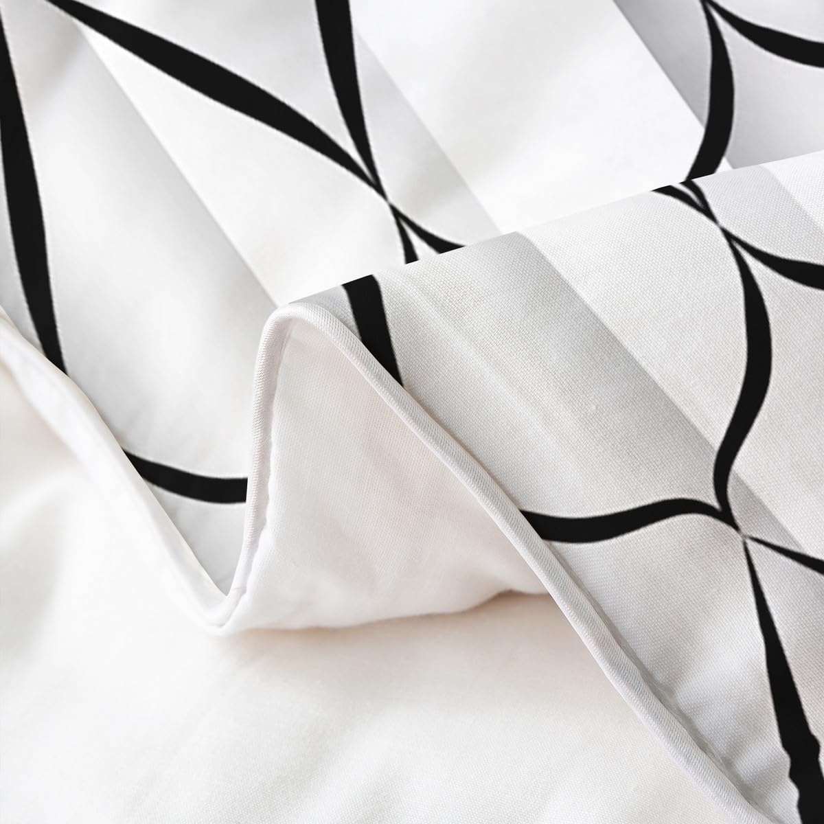 Erosebridal 100% Cotton White and Black Abstarct Duvet Cover Queen for Adult Women Men Geometric Striped Comforter Cover for Minimalists Aesthetic Lines Bedding Set Contemporary Modern Art Bed Set