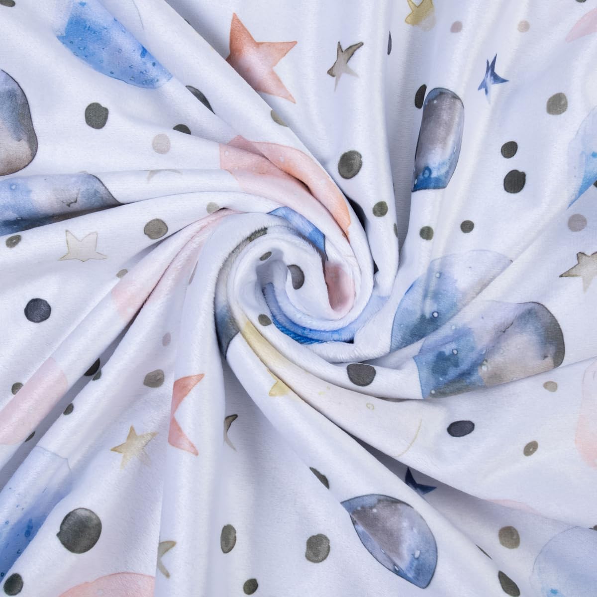 Donsonny Baby Blankets for Unisex Boys Girls, Super Soft Nursery Minky Blankets, 30 x 40 inch Outer Space Printed Bed Throws Newborn (Color Planet)