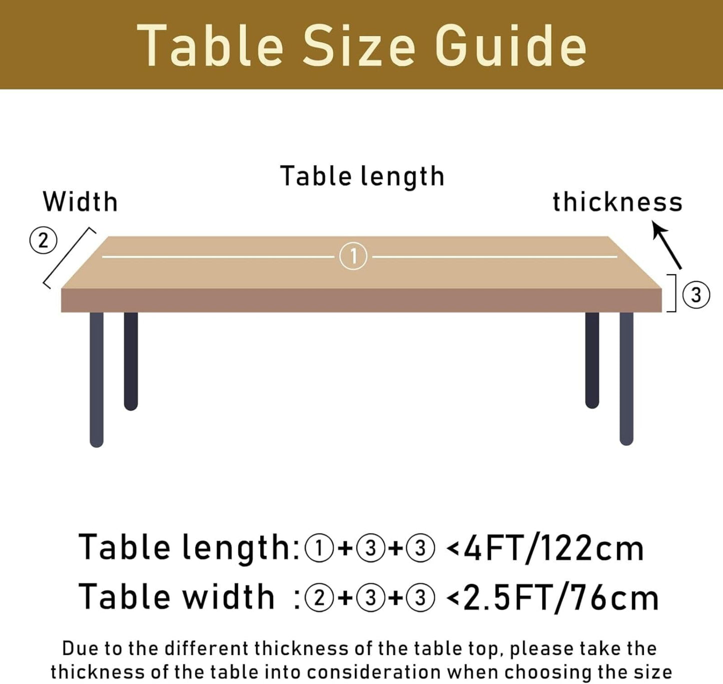 Fiokroo Winter Snowflakes Blue Tablecloth with Elastic Edge for 4ft Rectangle Table, Table Cloth Christmas Washable Table Cover for Kitchen Dining Party Outdoor Picnic Decoration, 48" L X 30" W