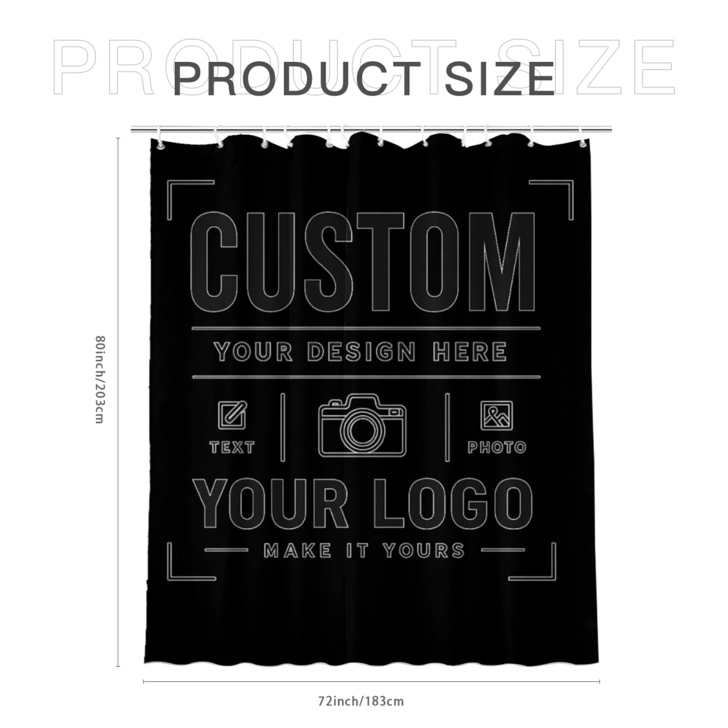 Custom Shower Curtain for Bathroom Customized Shower Curtains Design Your Own Text Logo Photo Personalized Shower Curtains Funny Personalized Gifts 72x80 inch