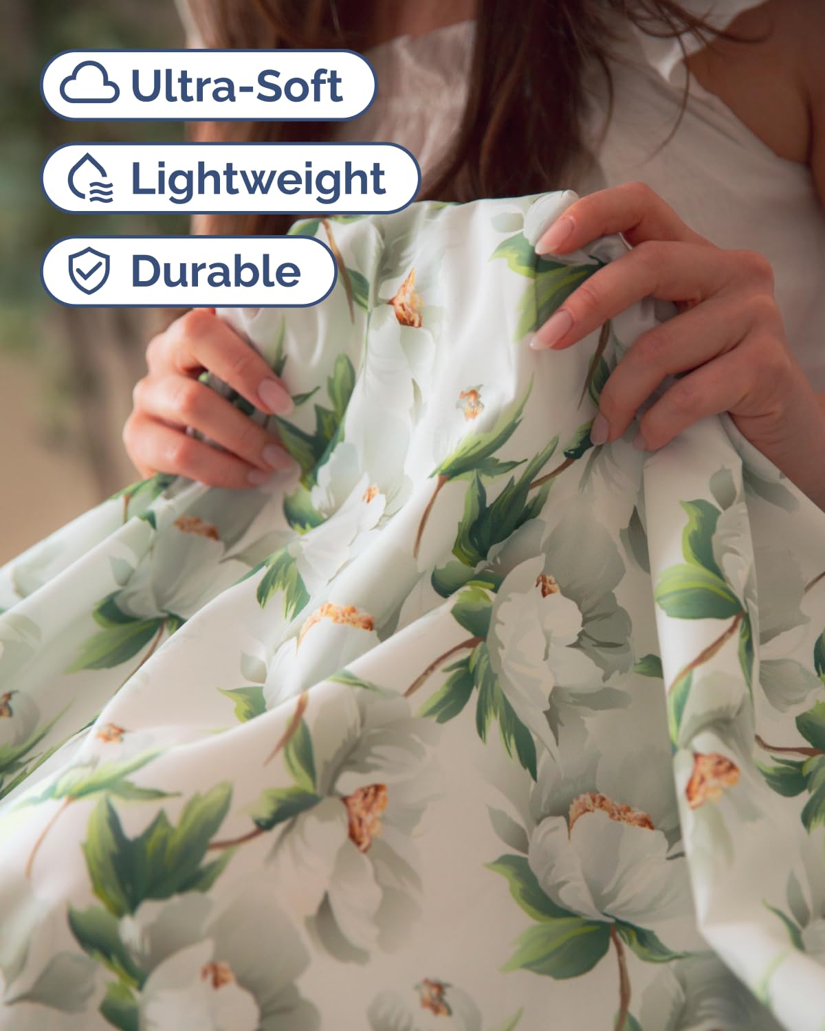 Floral Sheets - Flower Print Bed Sheet Set - 1 Flat, 1 Fitted & 2 Pillowcases w/ Deep Pockets - Comfy, Cozy, Wrinkle & Fade Free - Boho Botanical Bedding - Soft, Breathable & Cooling - Queen Size Set