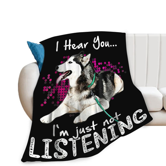 Tijuboni Husky Throw Blanket Dog Gifts for Girls Boys Women Men Kids Adults Soft Flannel Fleece Blanket for Couch Sofa Bed Home Decor 40"x50"