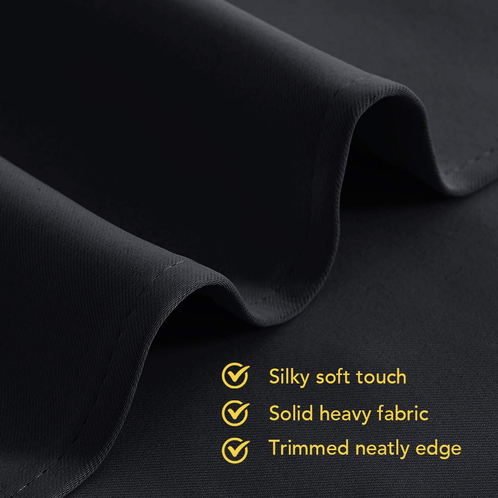 NICETOWN Blackout Curtains 45 Inches Long Kitchen Drapes, Black Solid Thermal Insulated Grommet Blackout Drapery Panels for Window (2 Panels, 42 Inch Wide by 45 Inch Long, Black)