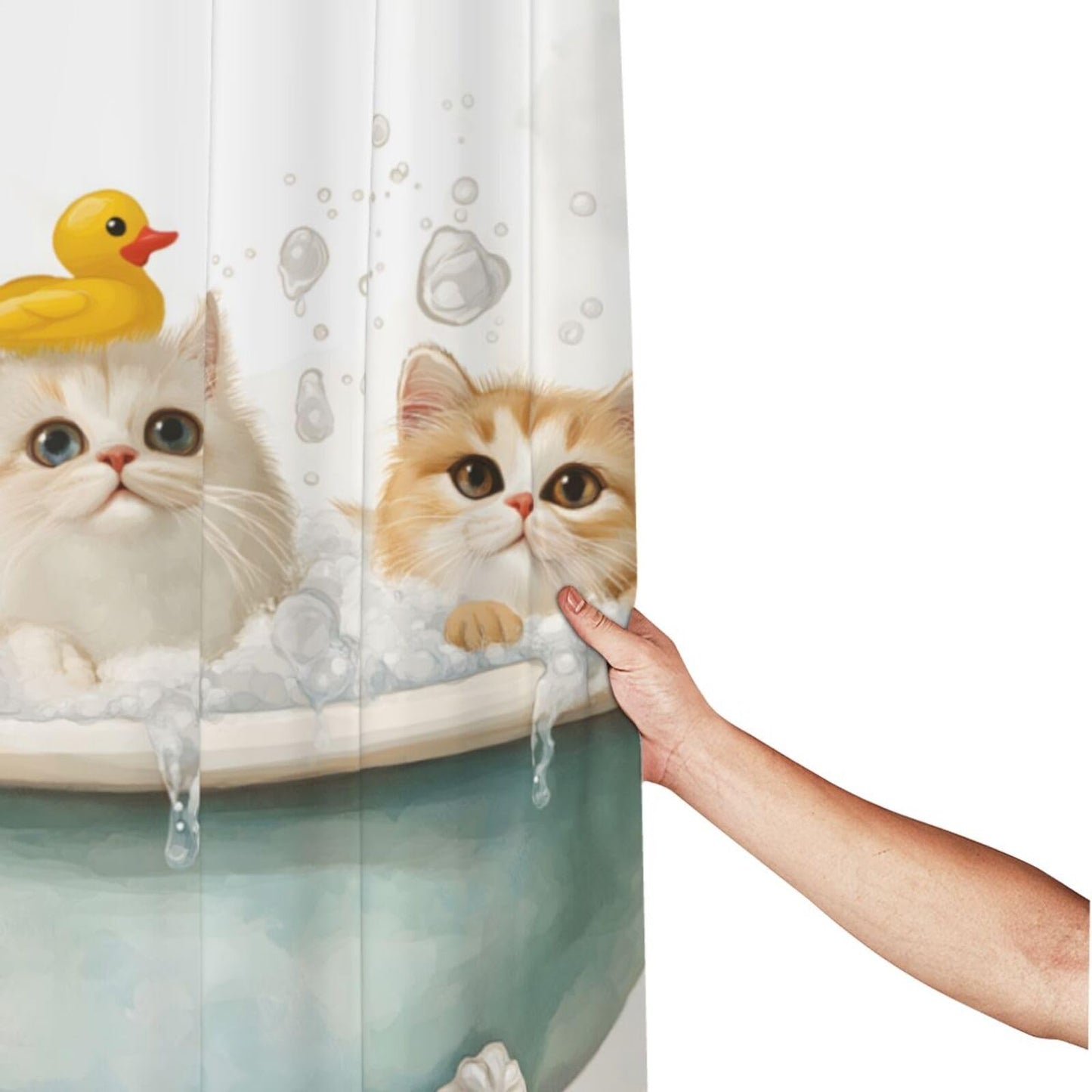 HEILIVIO Shower Curtain Cut cat Waterproof Fabric Stylish Durable Bathroom Decor,Quick-Dry,60x72inches,Includes Hooks