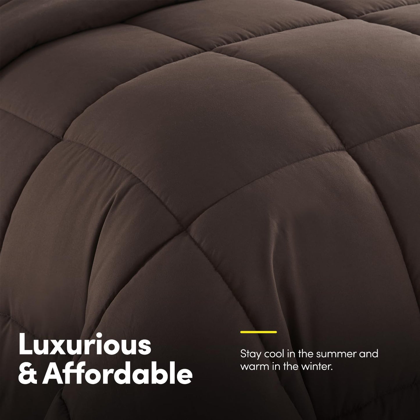 Twin Comforter Set with Sheets - 5-Piece Bedding Collection - 1 Comforter, 1 Fitted Sheet, 1 Flat, 2 Pillowcases - Deep Pocket - Soft & Premium Quality - Ideal for All Seasons, Chocolate Brown