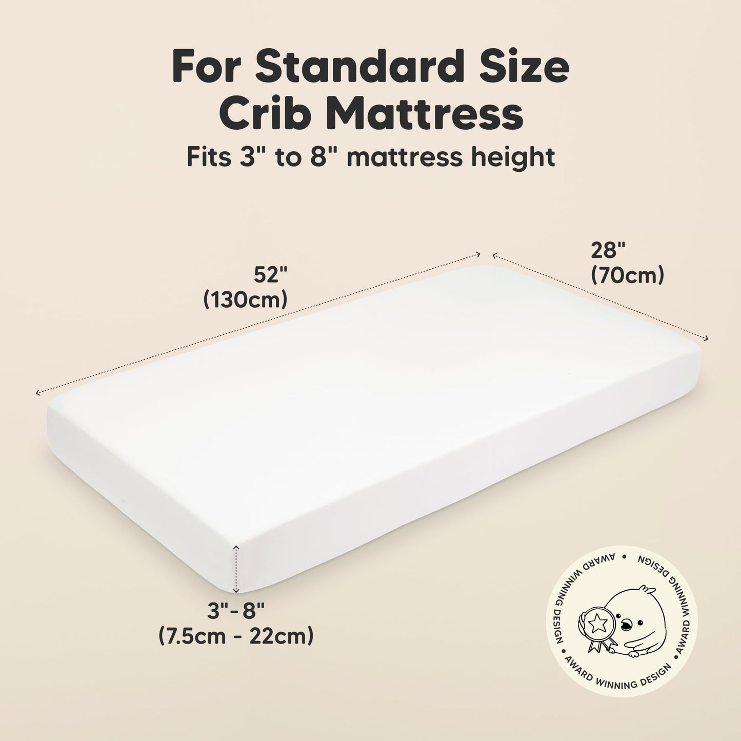 KeaBabies 2-Pack Organic Cotton Crib Sheets for Boys, Girls - 52x28 Fitted Crib Mattress Sheet Neutral, Breathable Cover for Baby Bed Set, Toddler Mattress, Soft & Cute Prints (Cloud)