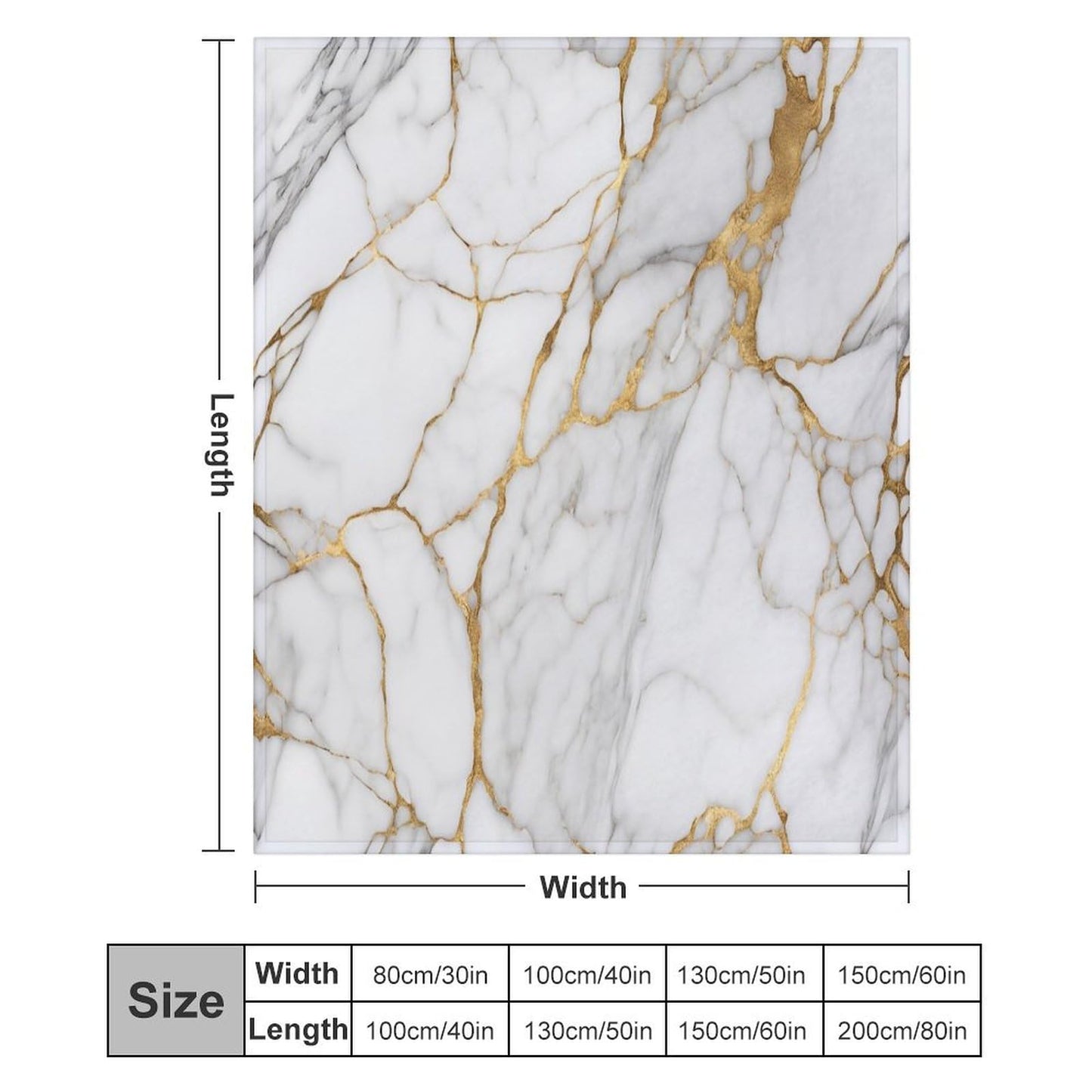 Marble Throw Blanket for Bed Sofa, 40"x50" Super Soft Warm Cozy Fluffy Plush Blanket, Modern Abstract Foil Texture White Gold Marble Flannel Couch Blanket for Travel Camping