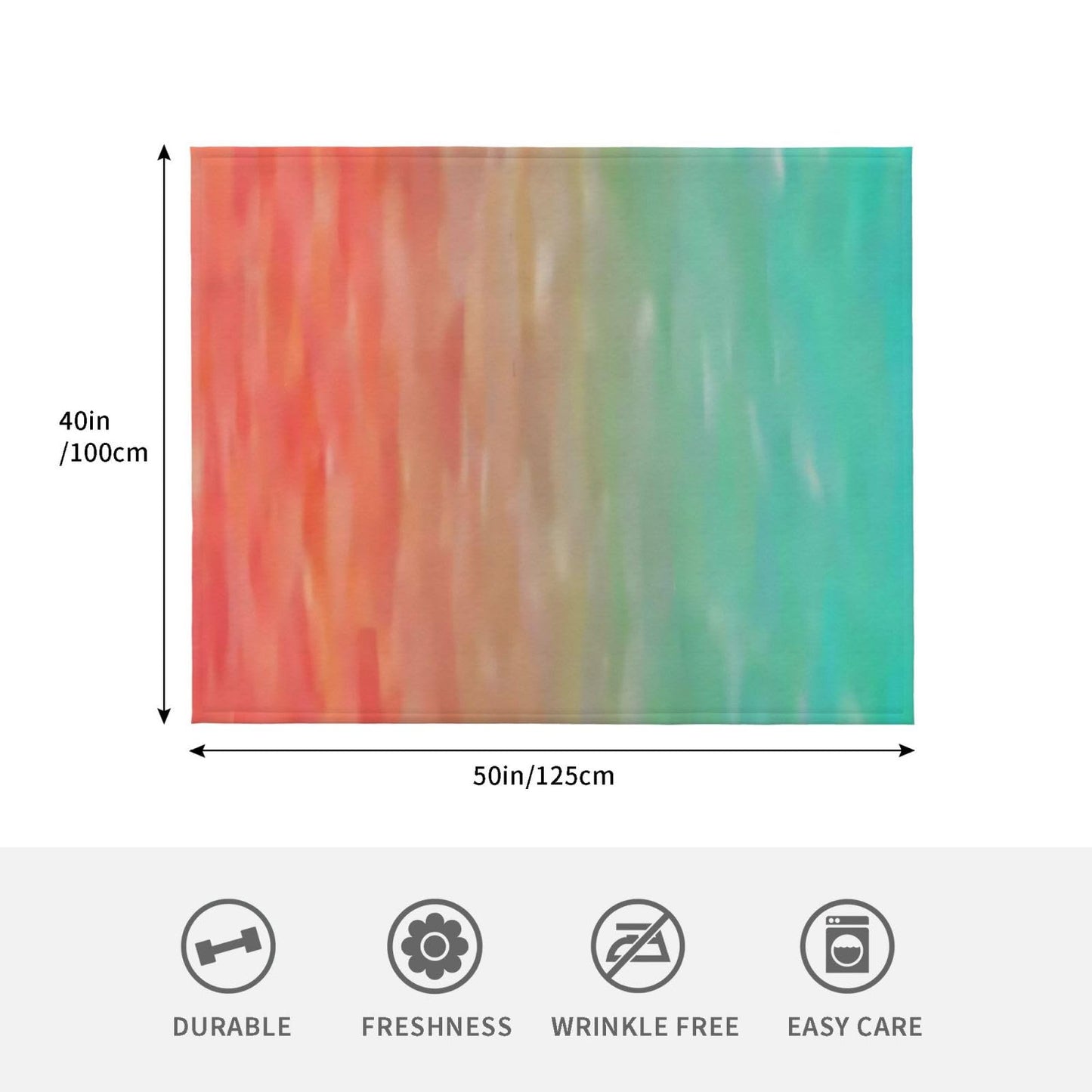 Jfniub Blue Peach Coral Turquoise Blanket Throw Bedding Room Decor Flannel Blankets for Bedroom Living Rooms Warm All Season 50"X40"