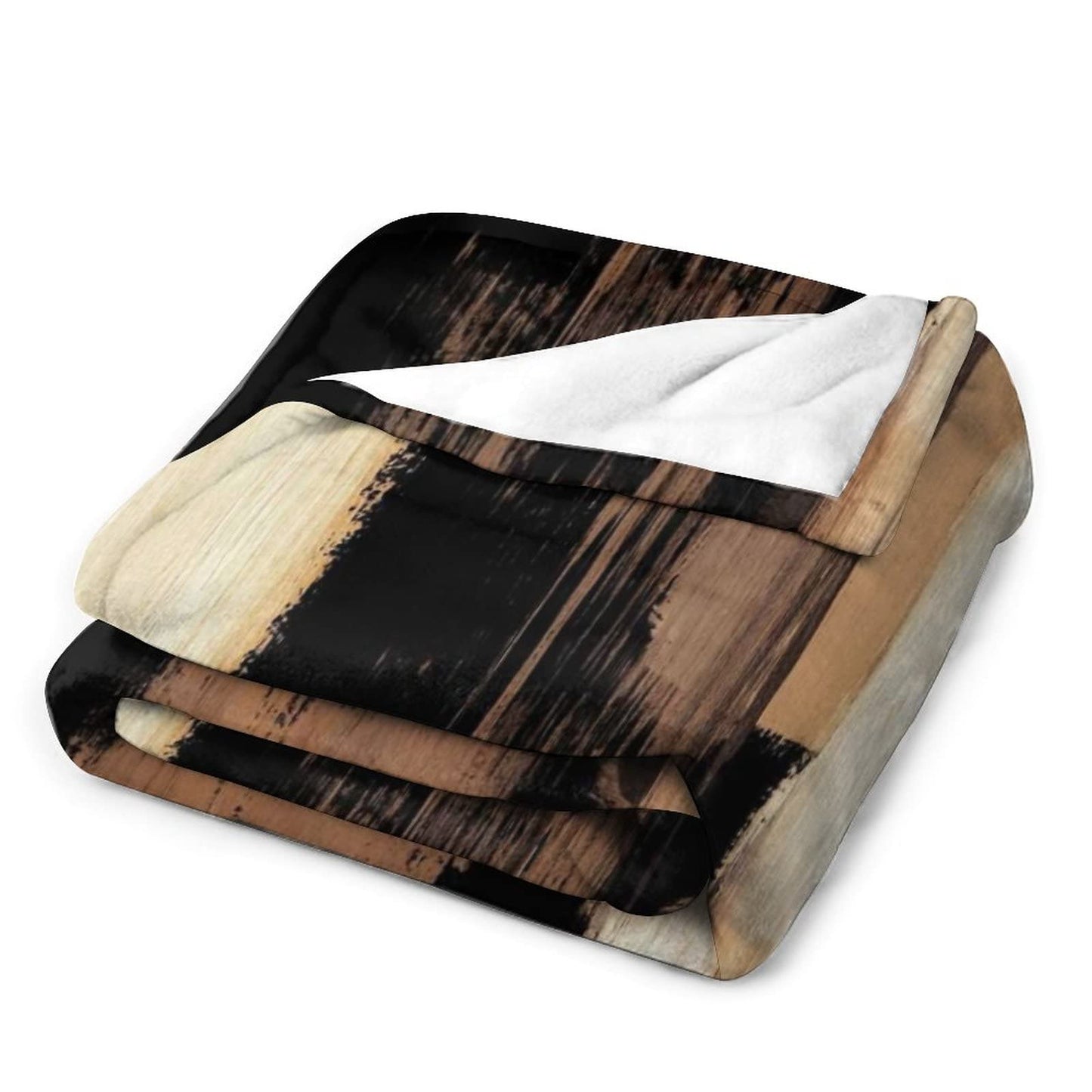 Black Brown Flannel Fleece Throw Blankets 50"X40" Lightweight Fluffy Winter Fall Blanket Cozy Soft Fuzzy Plush Home Decor for Couch Bed Sofa Bedroom Living Room Travel