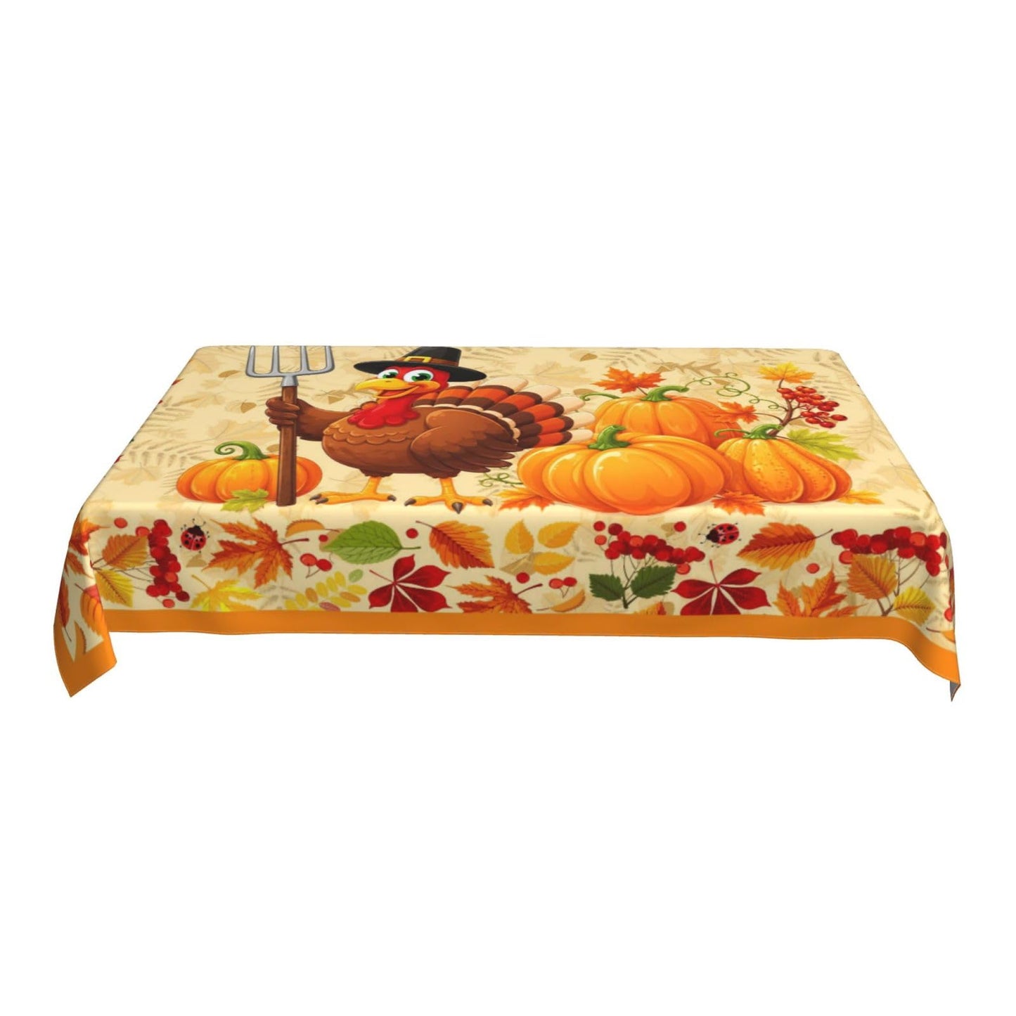 mutakin Thanksgiving Day Rectangle Tablecloth Washable Table Cloth 60x90 Inch Table Cover Waterproof for Decoration Kitchen Dining Room