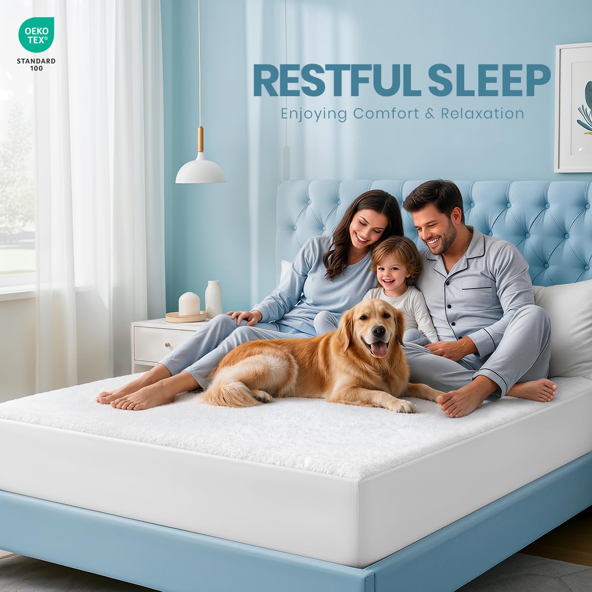 Queen Size Mattress Protector Waterproof 2 Pack, Premium 200 GSM Terry Mattress Cover, Soft & Breathable Bed Cover, Fitted Sheet Style Stretchable Deep Pockets 17" by Utopia Bedding (White)