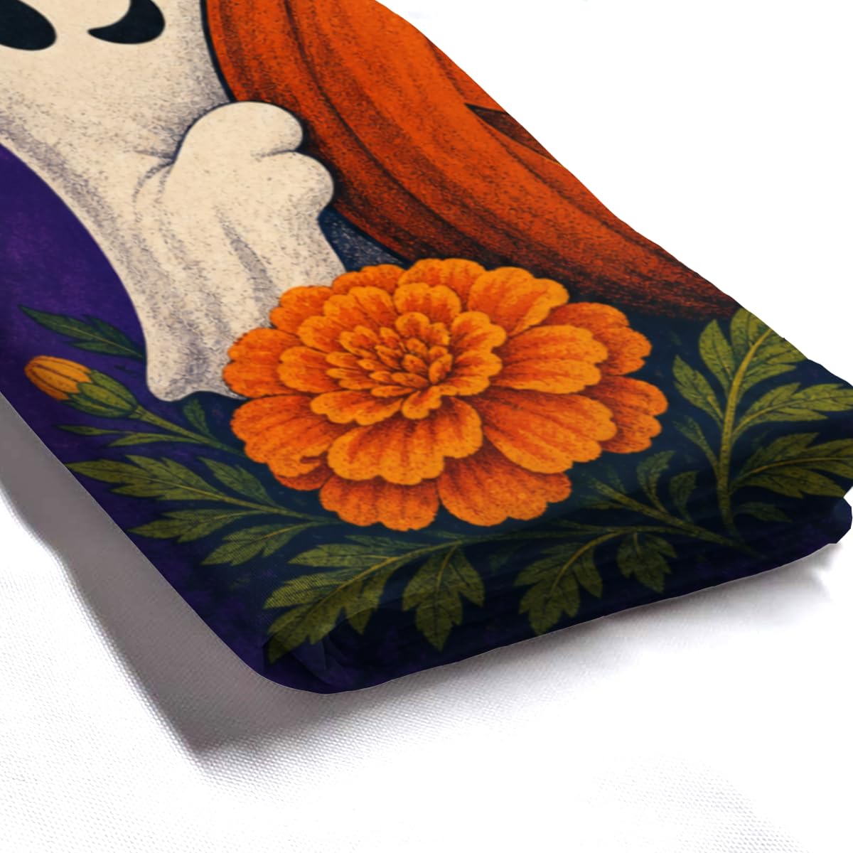 TopPacific Halloween Ghost Pumpkin Shower Curtain 72x72 Inch Shower Curtain with 12 Hooks Polyester Ghost Jack O Lantern Bats Crescent Moon Purple Background Bathroom Decor