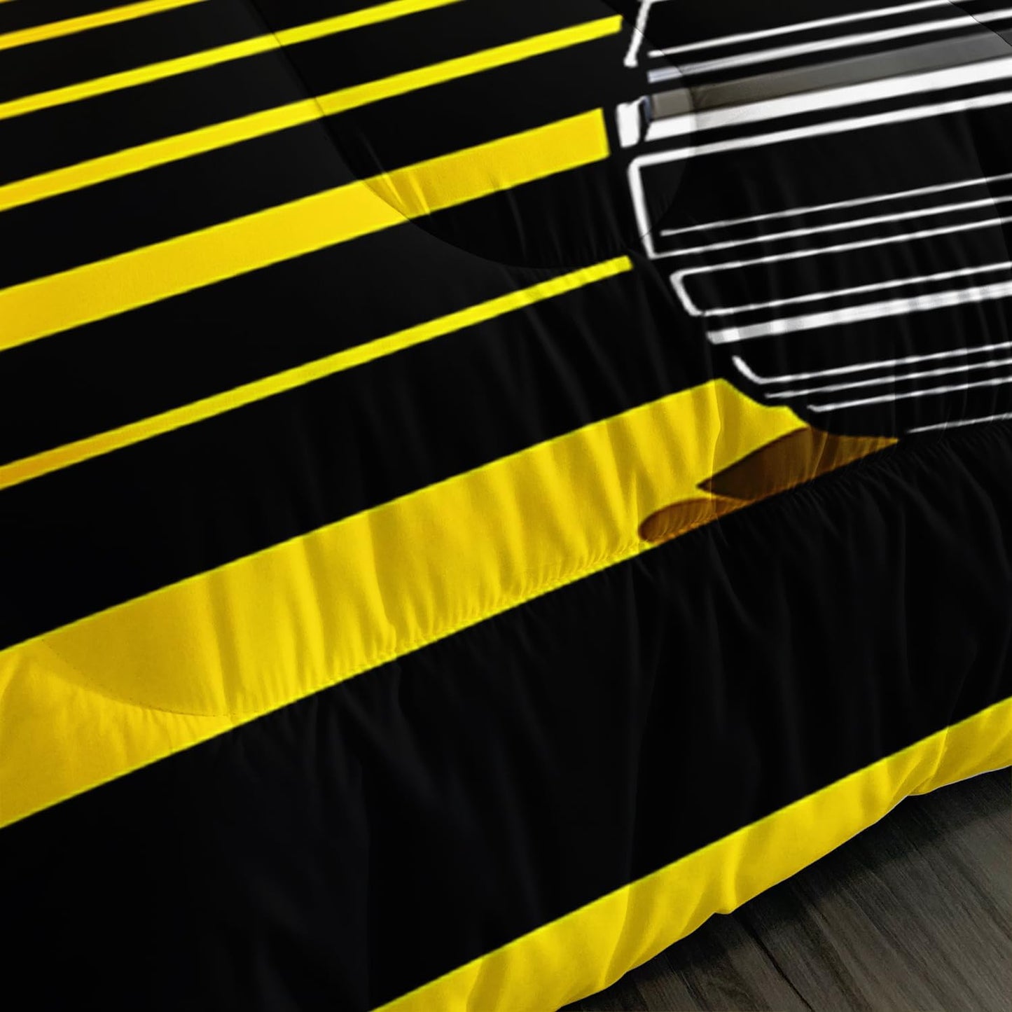 UEVBF Yellow Excavator Construction Vehicles Comforter Set Queen Size,Equipment Trucks Bedding Set for Kids Boys Girls Room Decor,Cartoon Car Pattern Beddings with 2 Pillowcases.