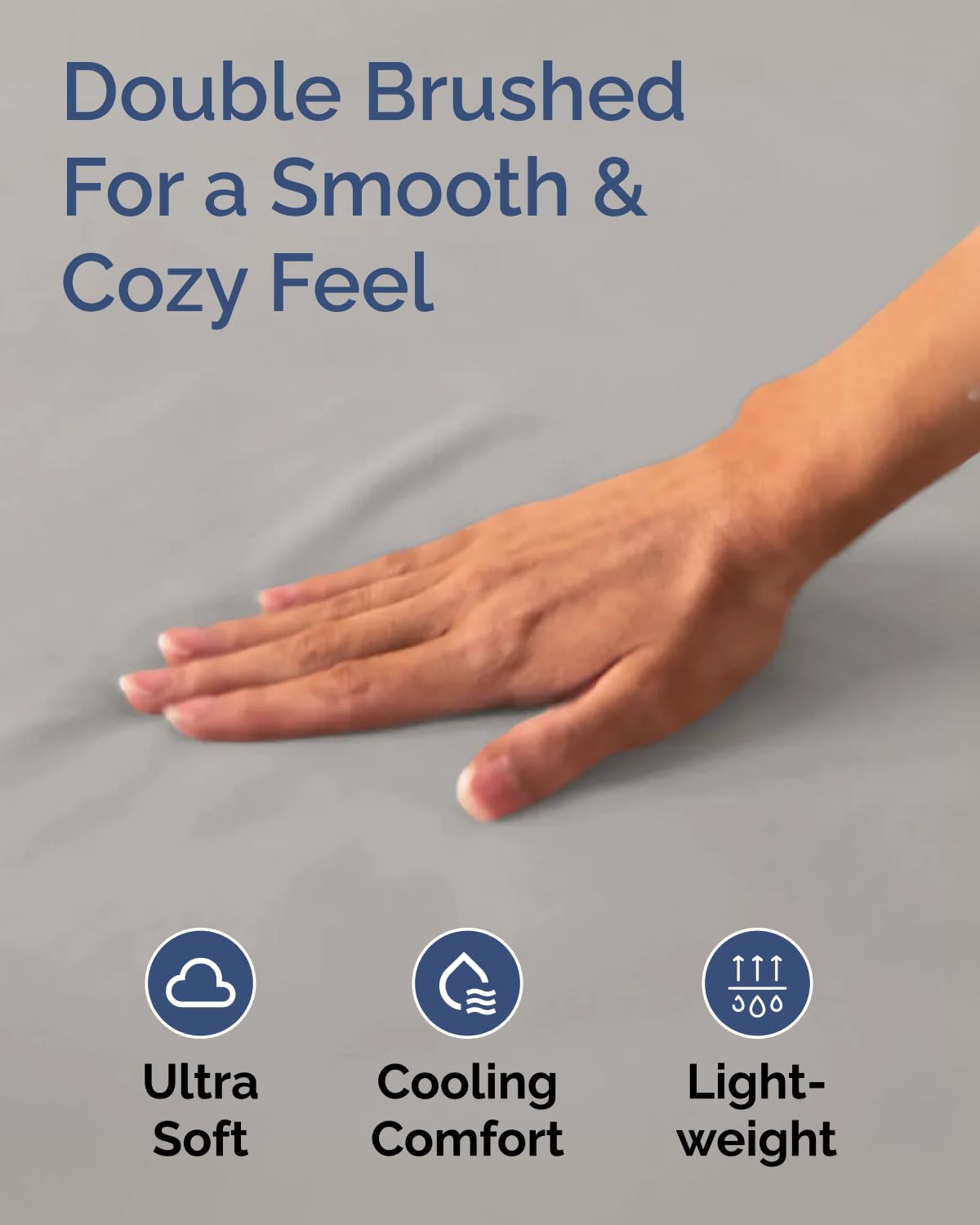 Full Size Fitted Bed Sheet - Pack of 2 Single Fitted Bottom Sheet Only - Fits Mattress Up To 16" Deep Pockets - Extra Soft, Cozy, Breathable & Cooling - Hotel Quality, Fade & Wrinkle Free - Light Grey