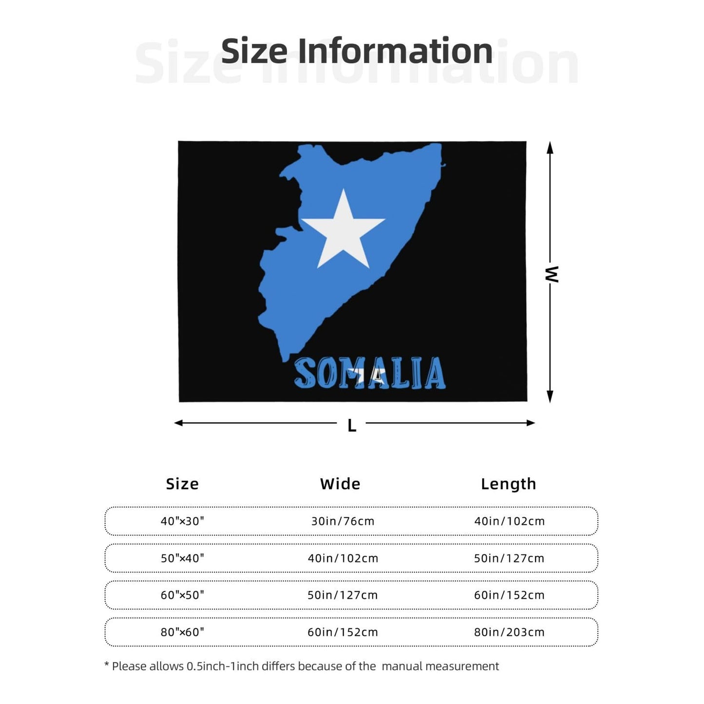 Somalia Throw Blanket for Bed and Couch Warm Winter Style - Lightweight Cozy Blanket for All Seasons