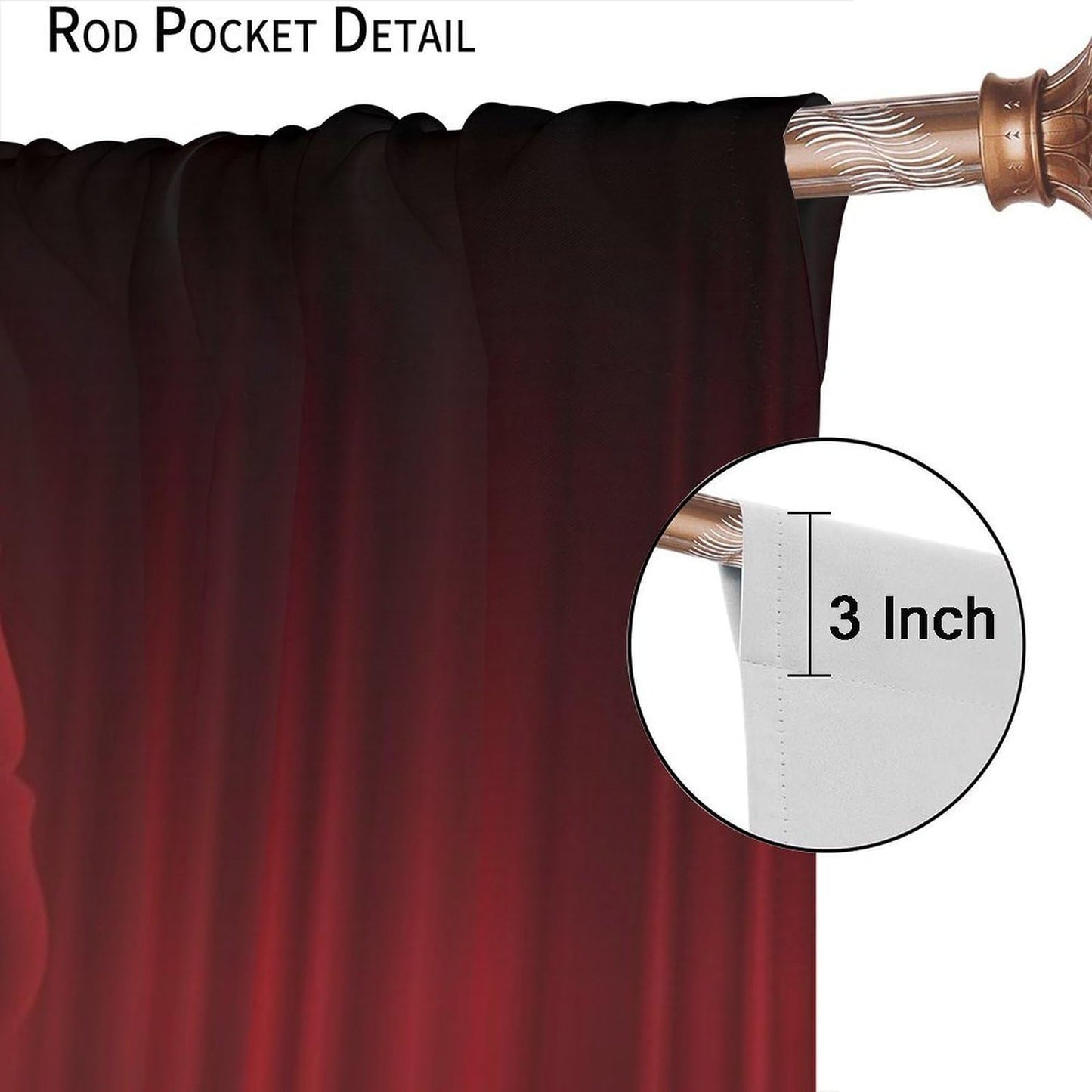 Nsbul Red Rose Curtains, Romantic Love Flower Floral Butterfly Luxury Design Window Drapes for Bedroom Living Room Valentine Day, 42" W X 45" L (No Blackout)