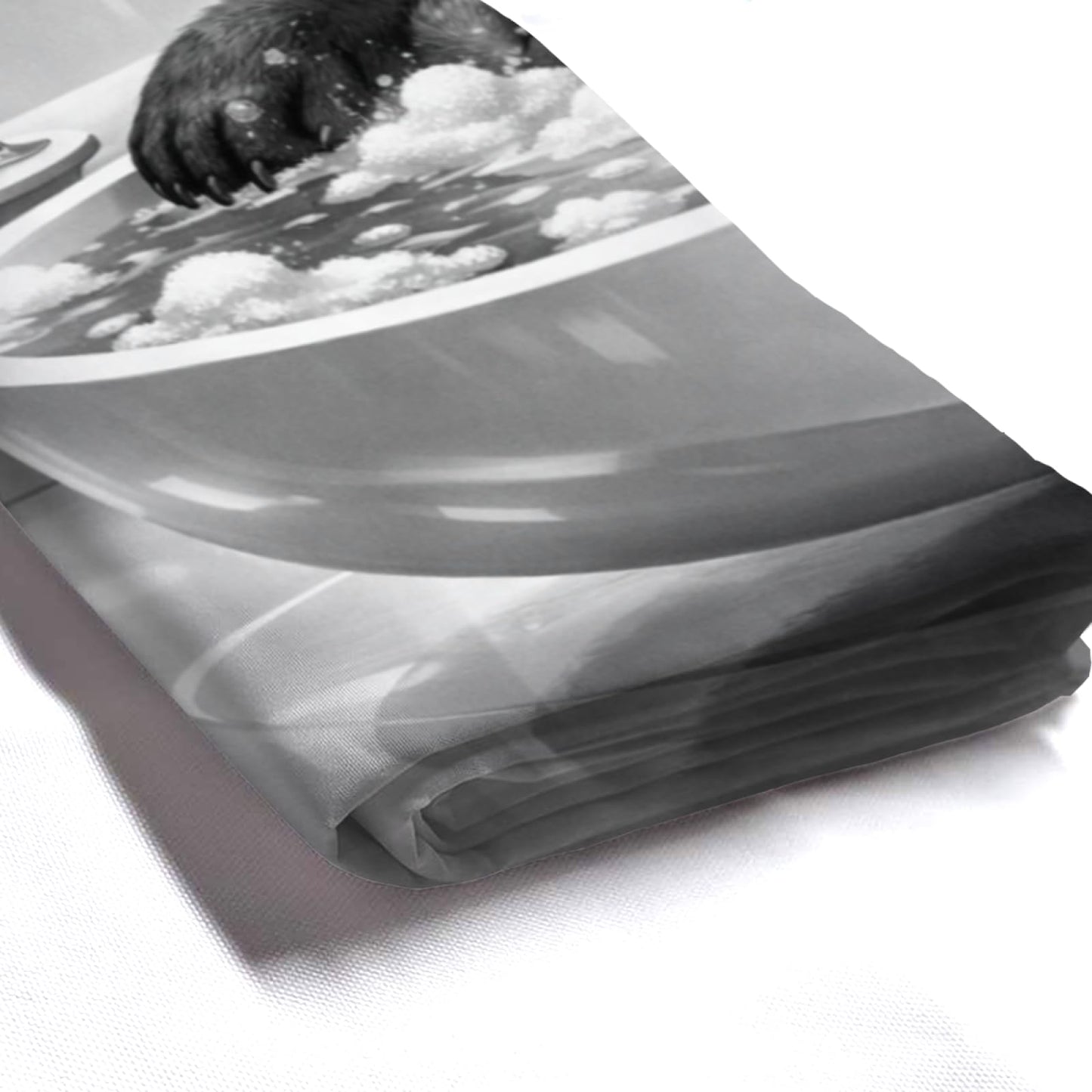 REZHOCH Black and White Fun Black Bear Shower Curtain 72x72Inch,Futuristic Design Modern Minimalist Home Bathroom Decor,Cute Animal Bathtub Bubble Waterproof Bath Set with Hooks