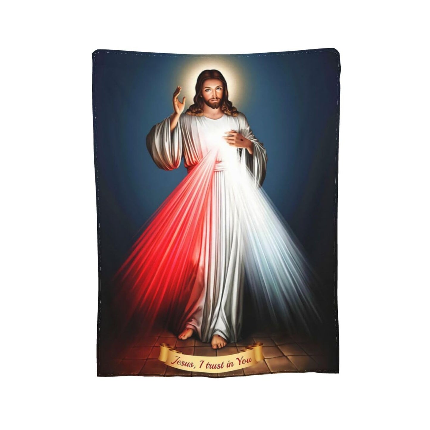 Jesus Catholic Gifts Throw Blanket Ultra-Soft Micro Fleece Divine Mercy Blanket Religious Christian Gifts for Women Blanket for Bed Couch Living Room 50" x 40"