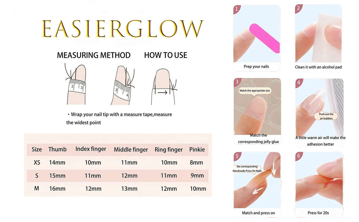 EasierGlow 10 Pcs Handmade Short Almond Press On Nails - Easy Apply & Remove, Reusable & Salon Quality | Y2K Gothic Black & White Press Ons with 3D Bow, Star & Swirl Sculpted Accents (UO02, S)