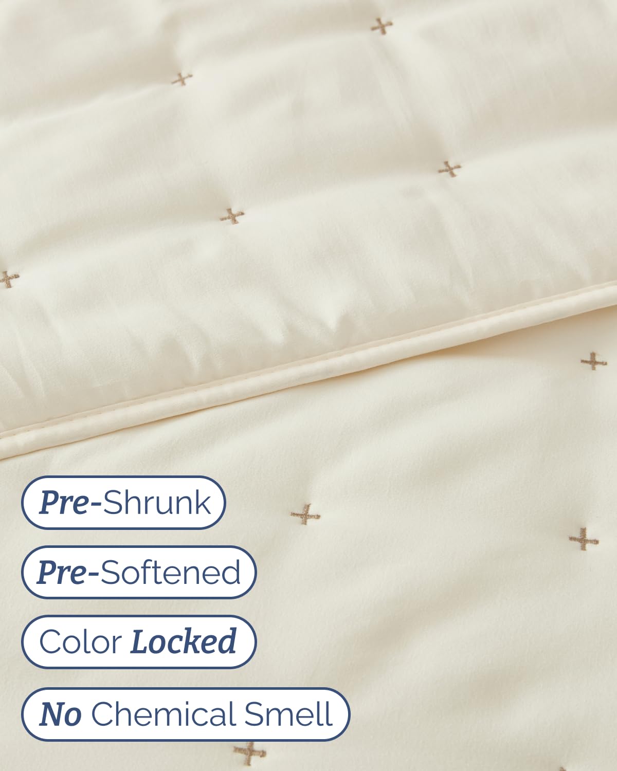 Quilts Full Size - Bedspread for Full Size - Lightweight Comforter Set - Quilt Bedding Set for All-Seasons - Ultra Soft, Breathable & Comfy - Summer Coverlet with 2 Pillow Shams - 80" x 80", Cream
