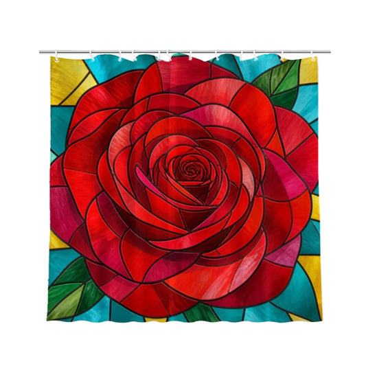 Youtoko Rose Floral Shower Curtain 72x72 Inch with 12 Hooks Polyester Bath Decor Set Painterly Colorful Garden Print Artwork Romantic Style for Seasonal Bathroom