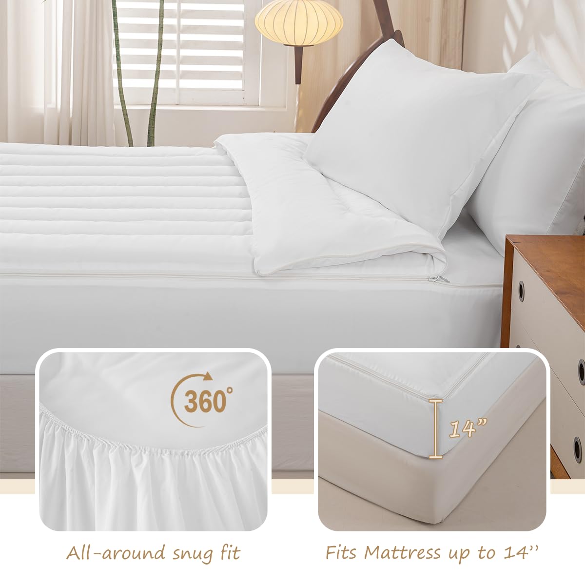 jejeloiu Modern Art Print Full Zipper Bedding Set Retro Kids Comforter Set with Fitted Sheet and 2 Pillowcases Abstract Geometric Bed in a Bag Zip Up Bedding Soft Microfiber