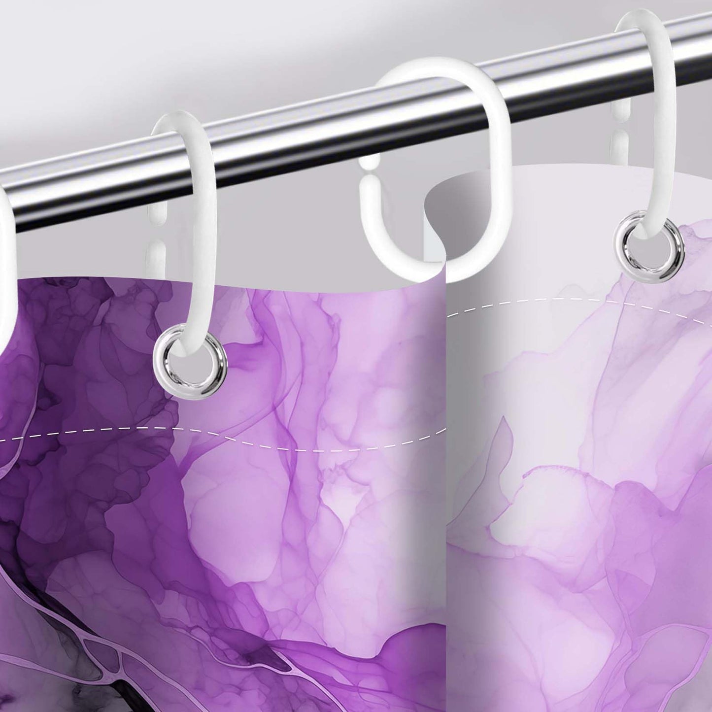 Lvetong Purple Marble Shower Curtain, 70 x 72 in