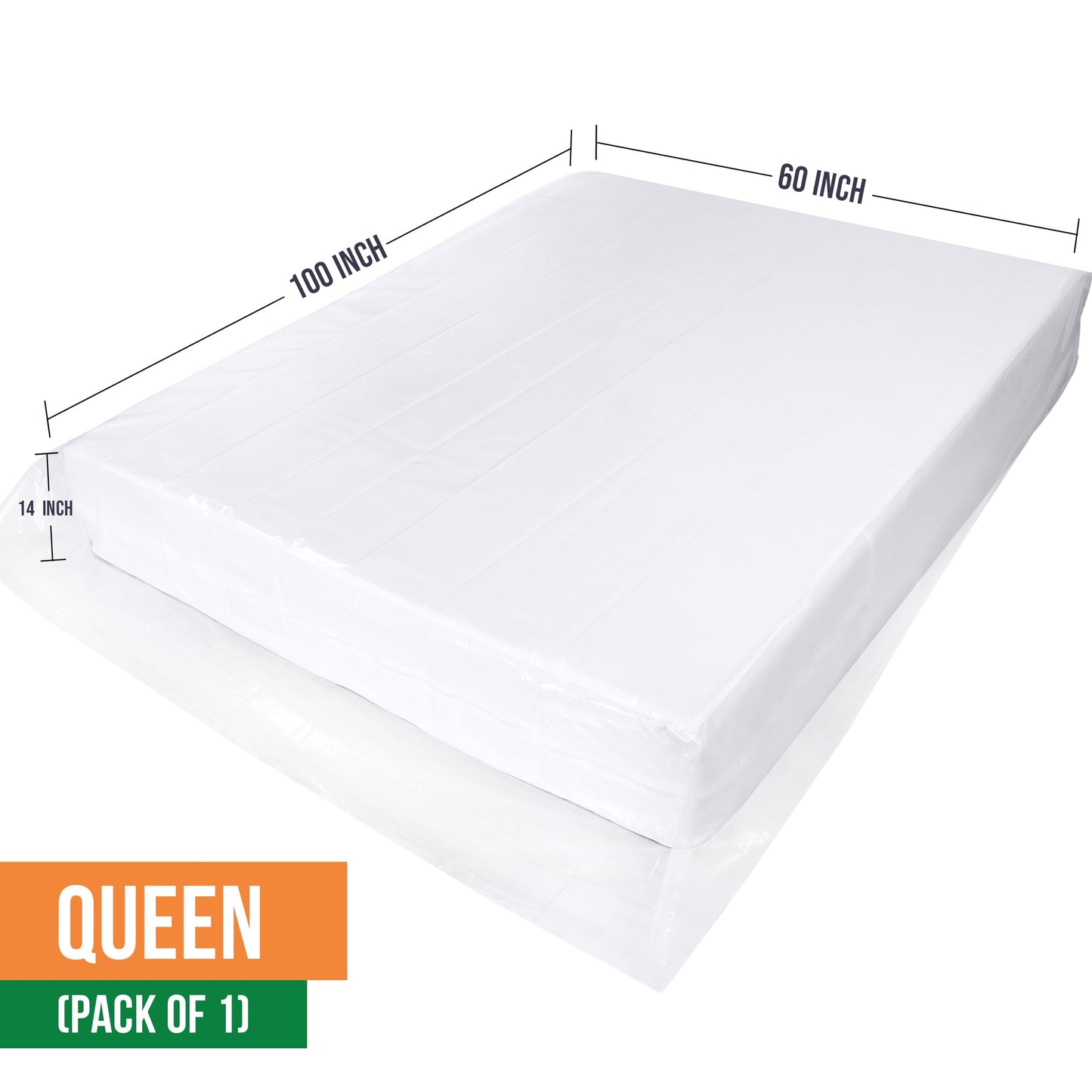 Utopia Home Queen Size Mattress Cover for Moving, 4 Mil Heavy Duty Plastic Mattress Bag for Disposal, Mattress Encasement Fits Mattresses up to 14 Inches, Mattress Bags for Moving