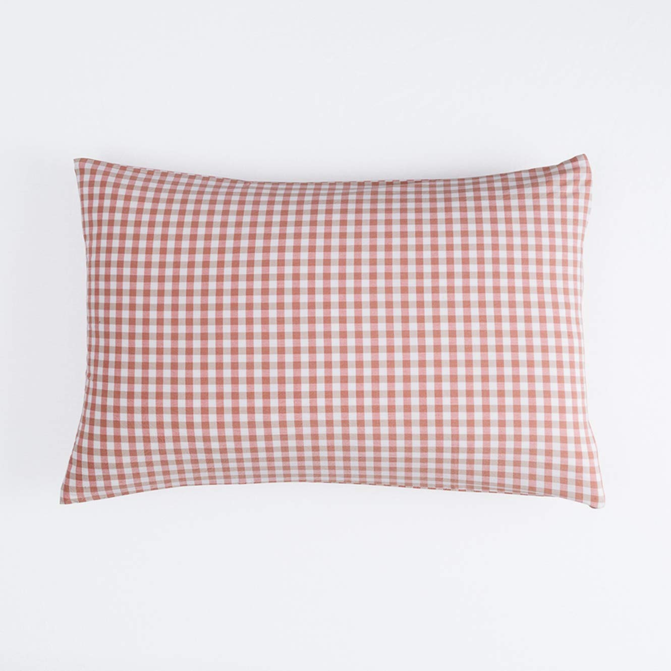 SUSYBAO Orange Gingham Plaid Duvet Cover Queen 100% Washed Cotton Coral Grid Duvet Cover Set 3 Pcs 1 Checkered Gingham Duvet Cover with Zipper Ties 2 Pillowcases Luxury Soft Orange Plaid Bedding Set