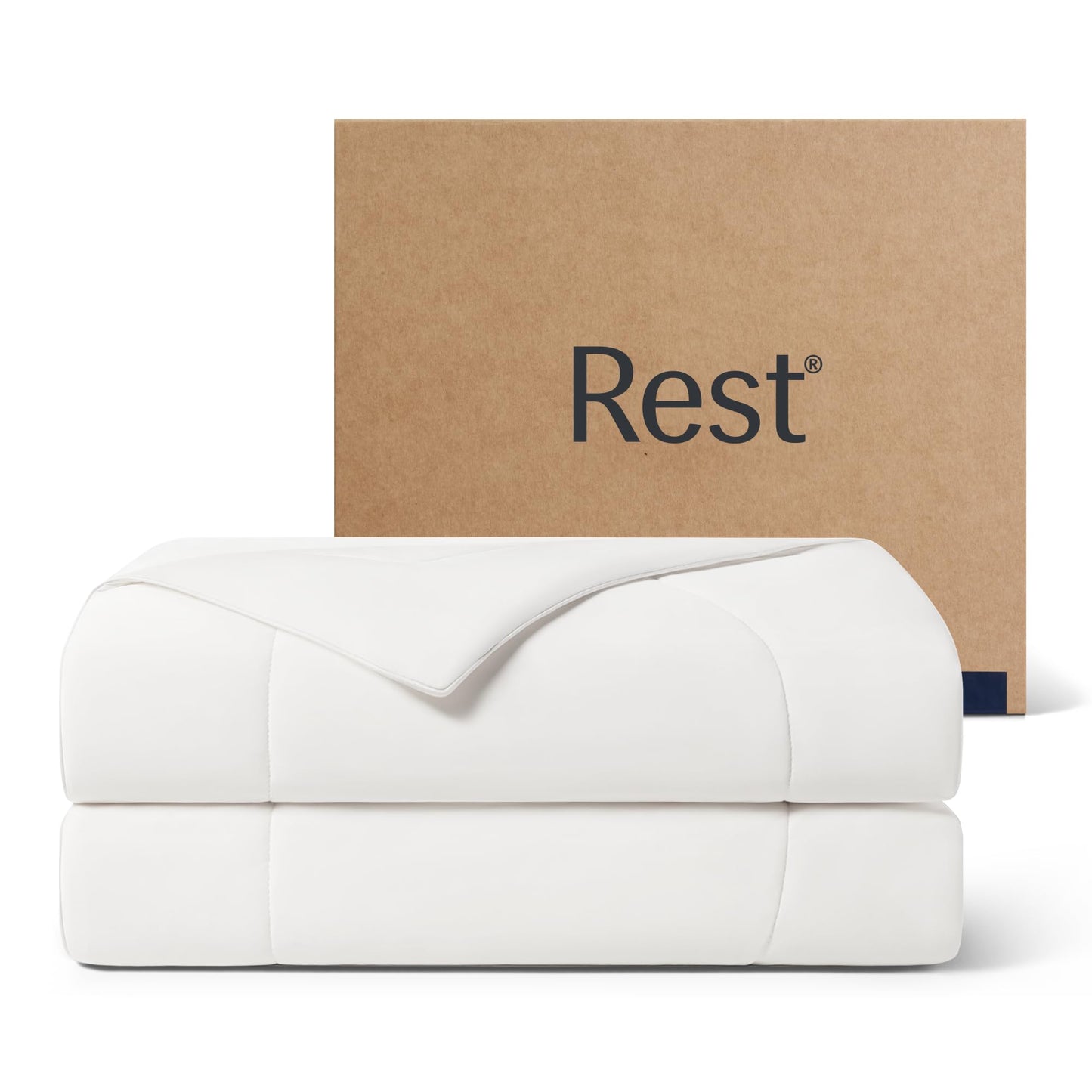 REST® Evercool® Cooling Comforter, Full/Queen, Blanket for Hot Sleepers, All Season Bedding to Keep Cool for Night Sweats, Breathable Lightweight Blanket, 90"x90" Inches, Arctic White