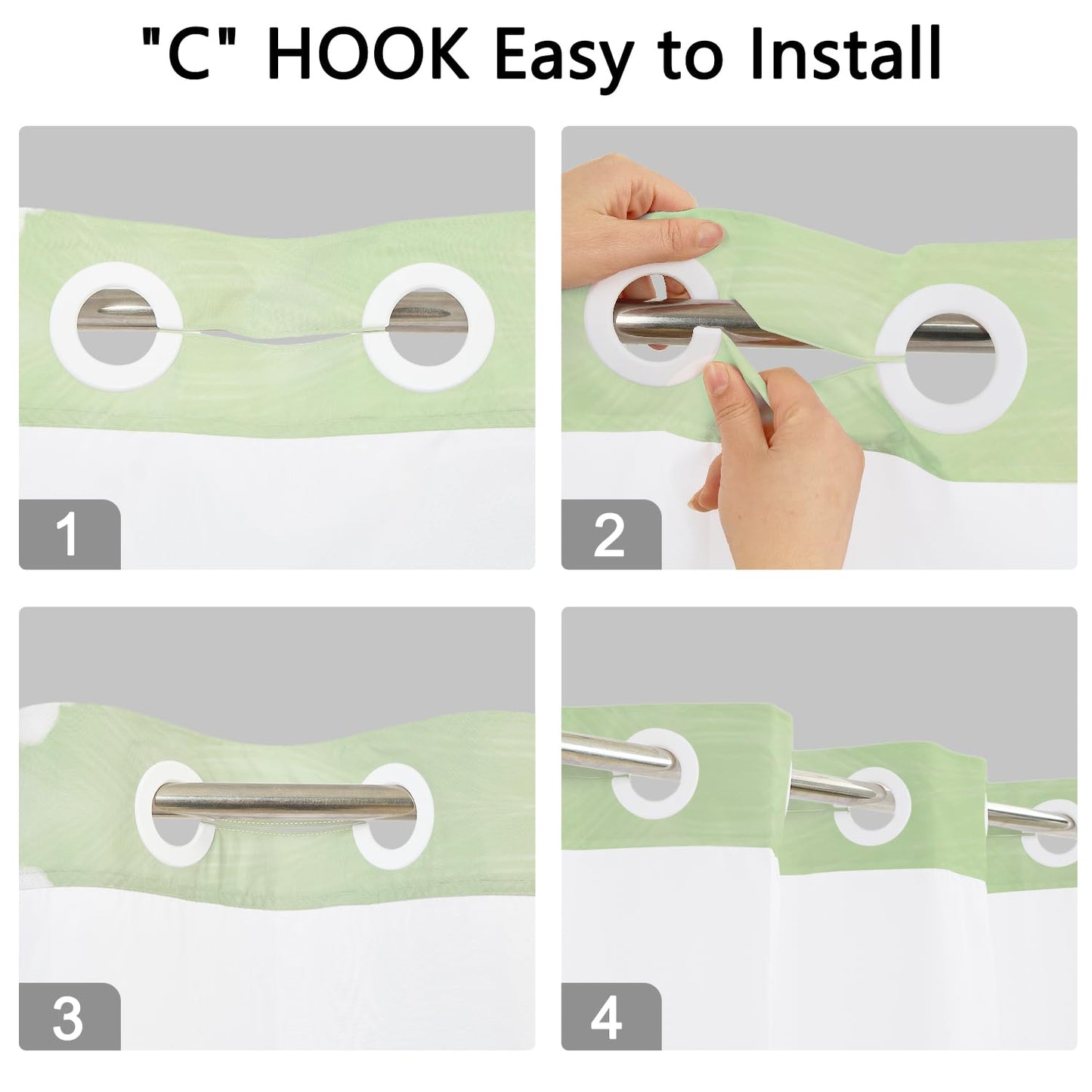 Xiazhilaio No Hook Shower Curtain with Snap in Liner 71 x 74 Inch