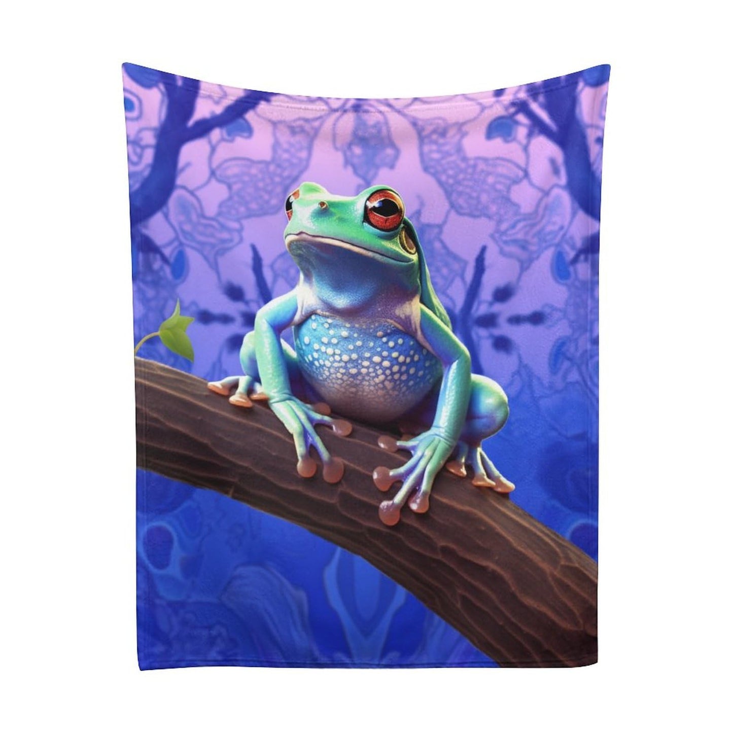 Joyidec Tree Frog Purple Background Super Soft Winter Comfy Throw Blanket Flannel Fleece Lightweight Blanket for Couch Car Bed 50x60 in