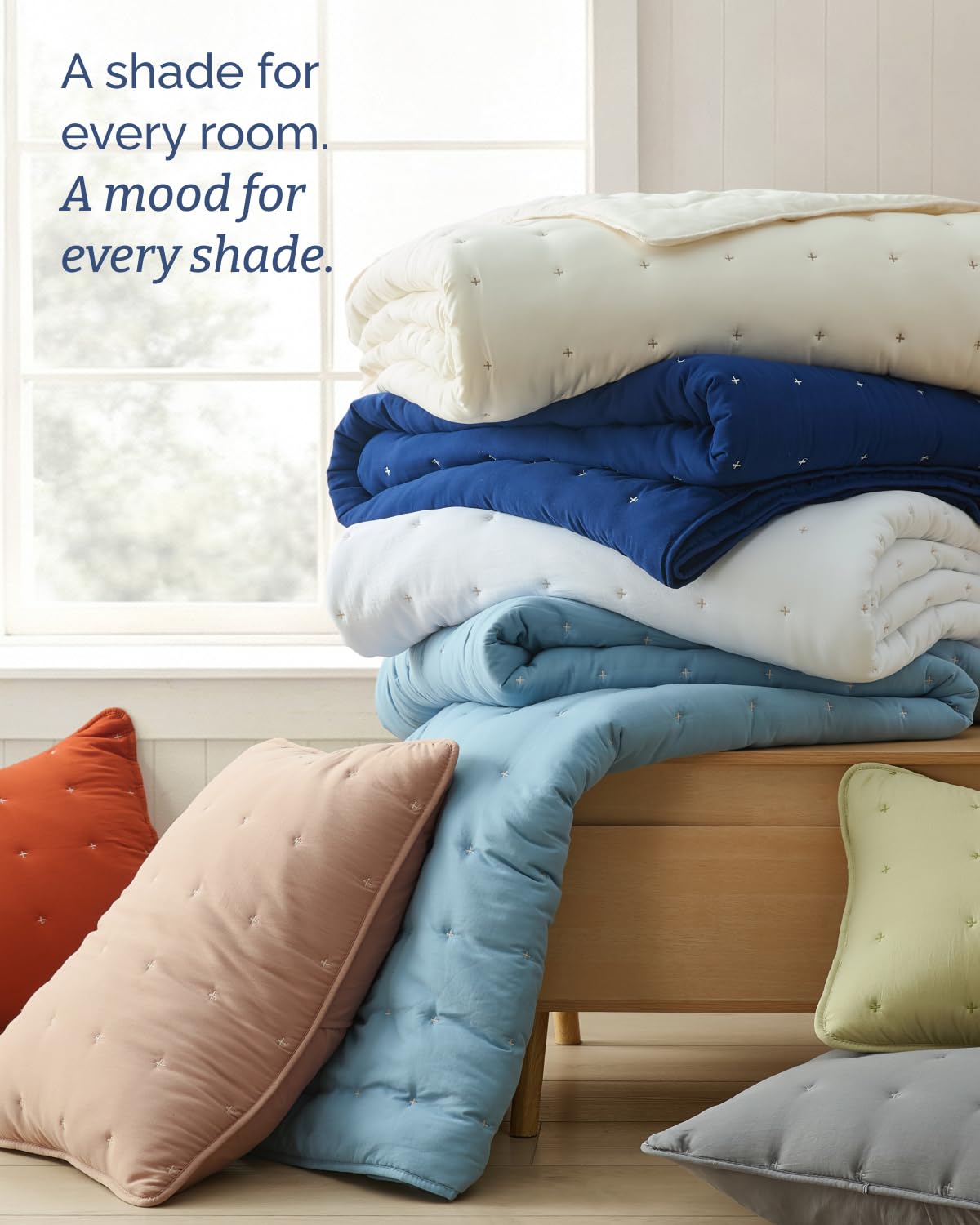 Quilts King Size - Bedspread for King Size - Lightweight Comforter Set - Quilt Bedding Set for All-Seasons - Ultra Soft, Breathable & Comfy - Summer Coverlet w/ 2 Pillow Shams - 106" x 96", Dust Blue