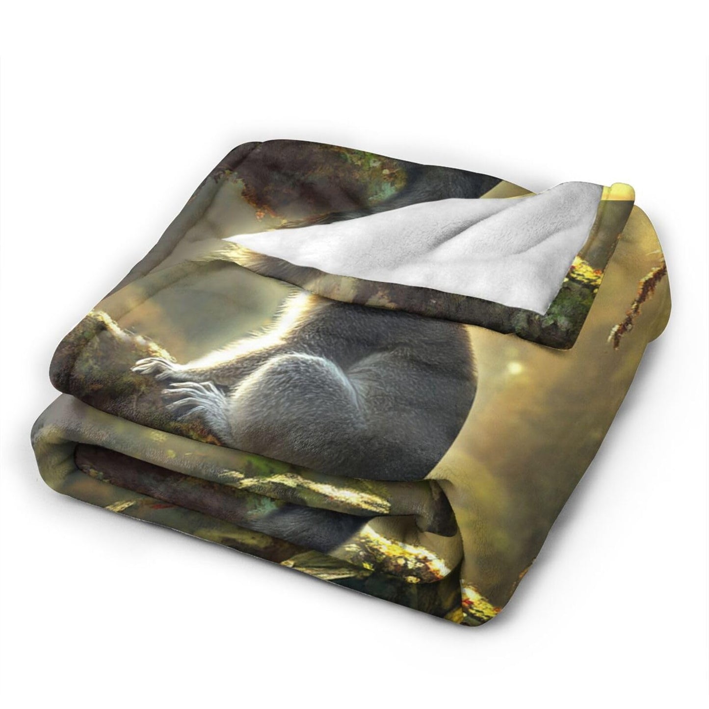 Baegopa Lemur Blanket Lemurs Lovers Gifts Cozy Plush Rainforest Animal Throw Blankets Fuzzy Flannel Fleece for Girls Boys Women Men 50"X40"