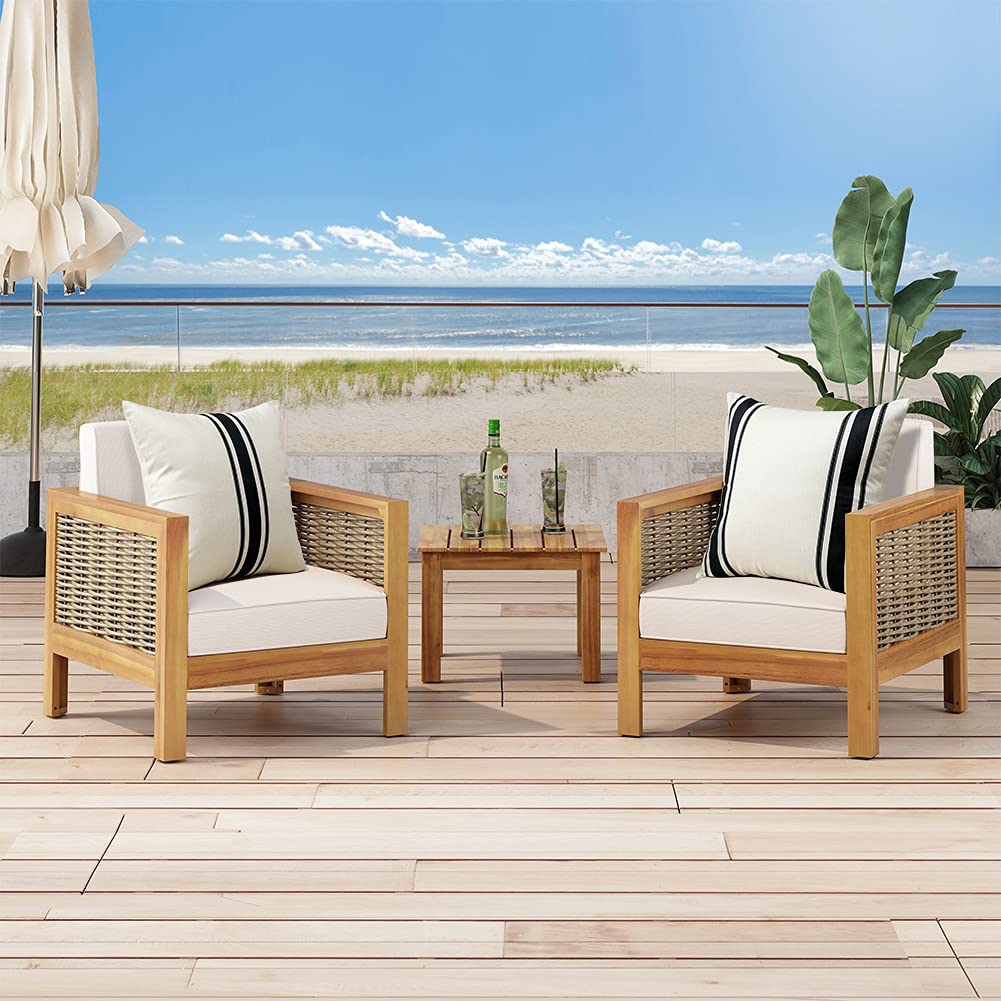 OTOSTAR Pack of 2 Outdoor Waterproof Decorative Pillow Covers 20x20 Inch Linen Geometry Pillowcases Cushion Case Garden Throw Pillow Covers Pillows Shell for Patio Furniture Couch Tent Balcony (Black)