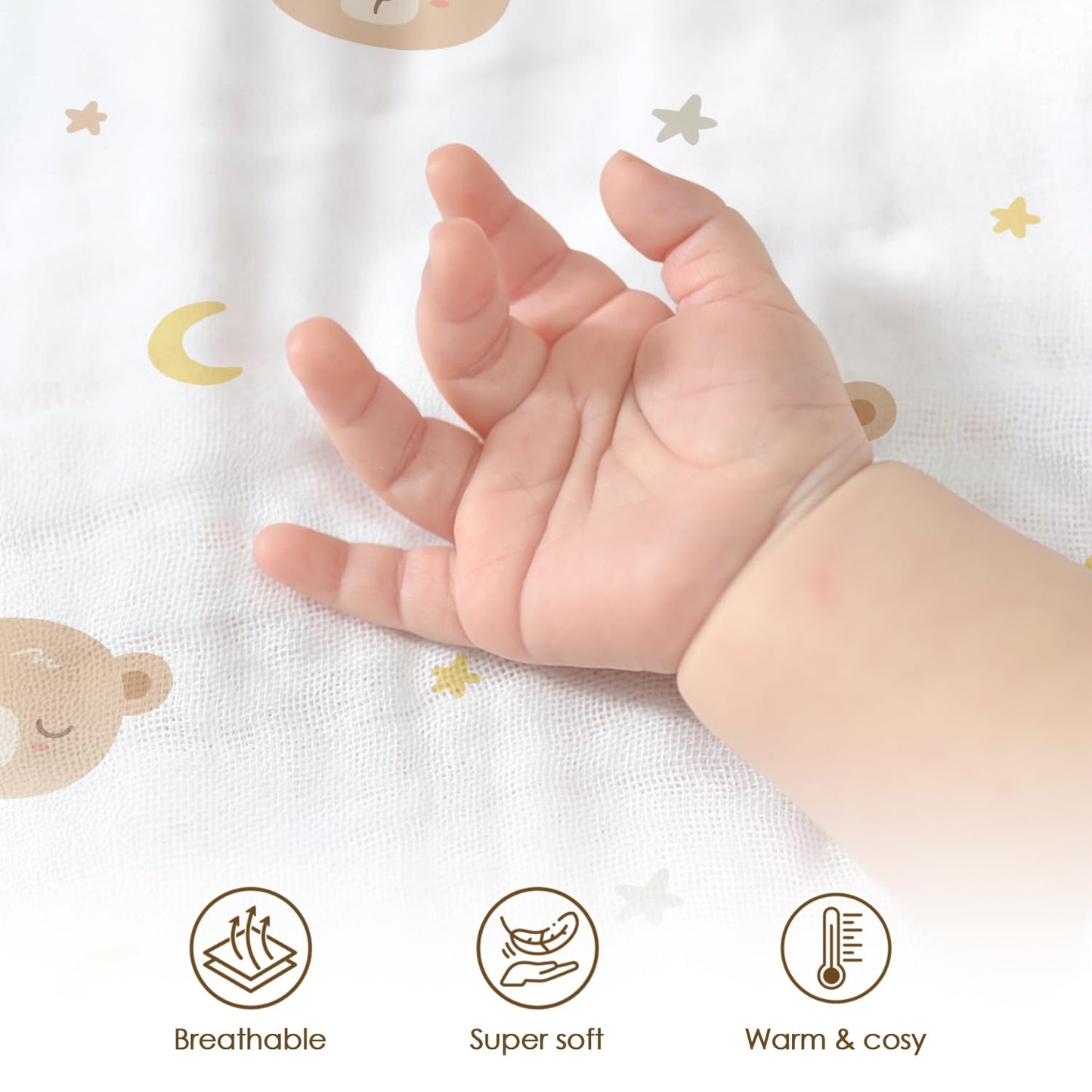 Bear Baby Blankets for Boys Girls, Soft Nursery Minky Blankets with Muslin and Dotted Fleece Back 30x40 inches, Receiving Bed Quilt for Newborn, Infants, Toddlers