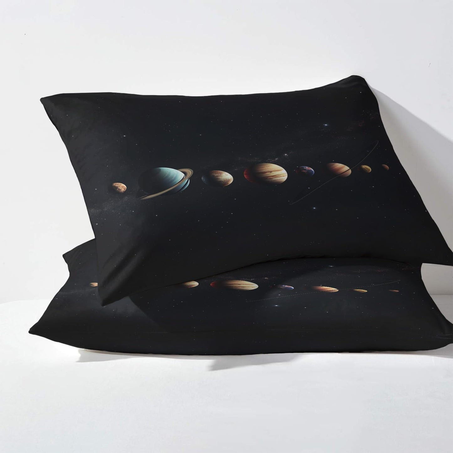 NOGAWA Space Sheets Cal King, Galaxy Planet Bed Sheets, Deep Pocket & Soft Microfiber Bedding Sheets & Pillowcases 4 Piece - Fitted Sheet & Flat Sheet & 2 Pillow Cases