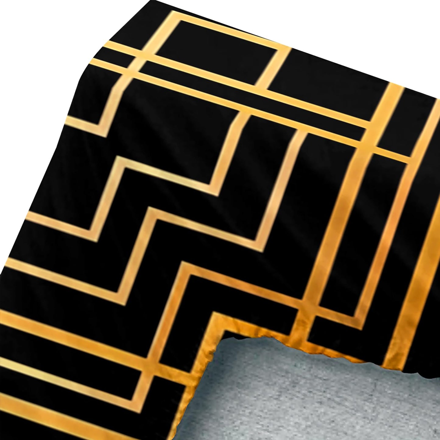 AILONEN King Ruler Monarch Fitted Sheet Set Full,Black Gold Art Bedding for Boys Men,3 Piece Luxury Geometric Bedroom Decor with 2 Pillowcases,16" Deep Pocket