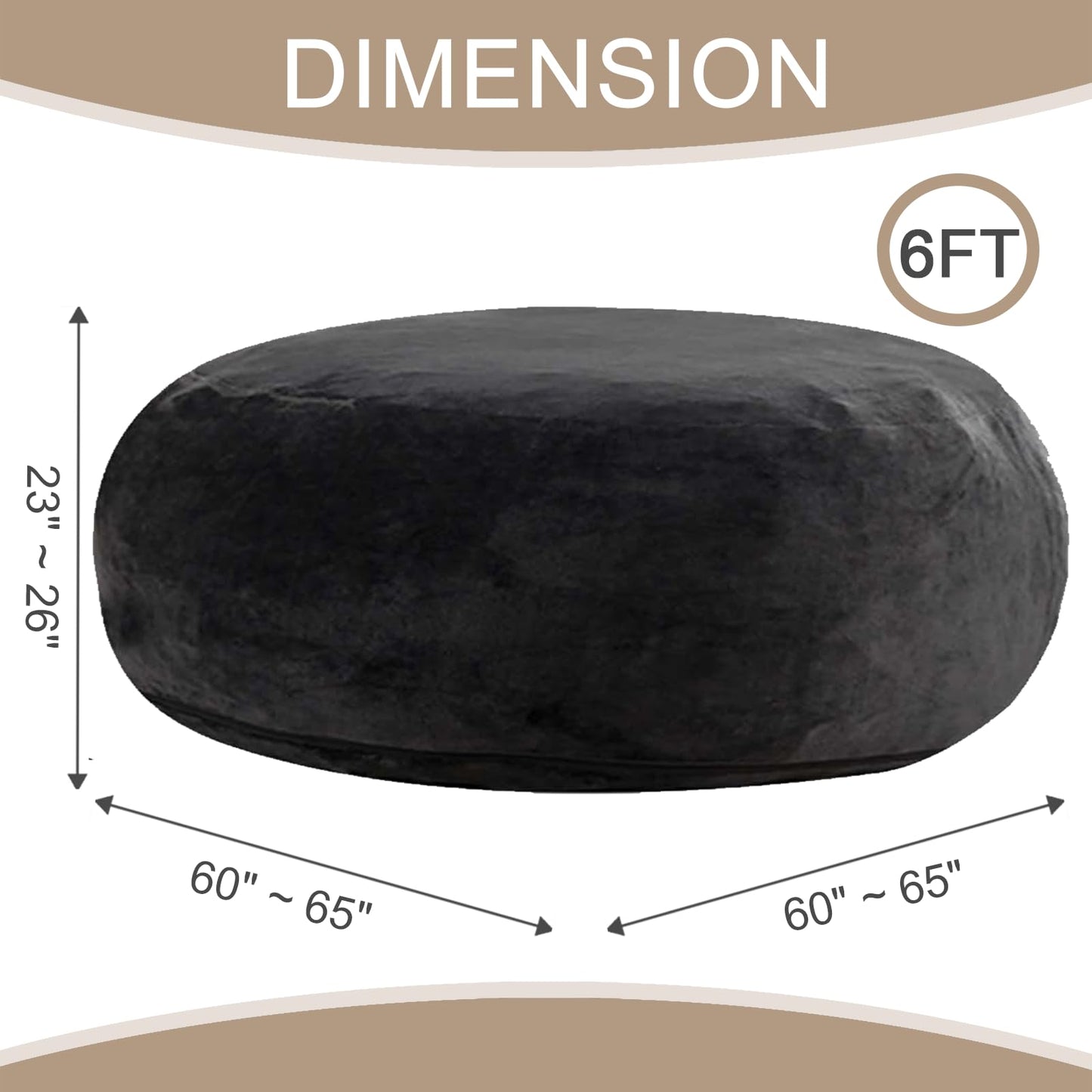 Big Bean Bag Chairs for Adults ，6FT Bean Bag Chair with Filler Memory Foam Chair Super Soft Plush, Living Room Furniture, Suitable for bedrooms, Comfy Lounge Reading Chairs