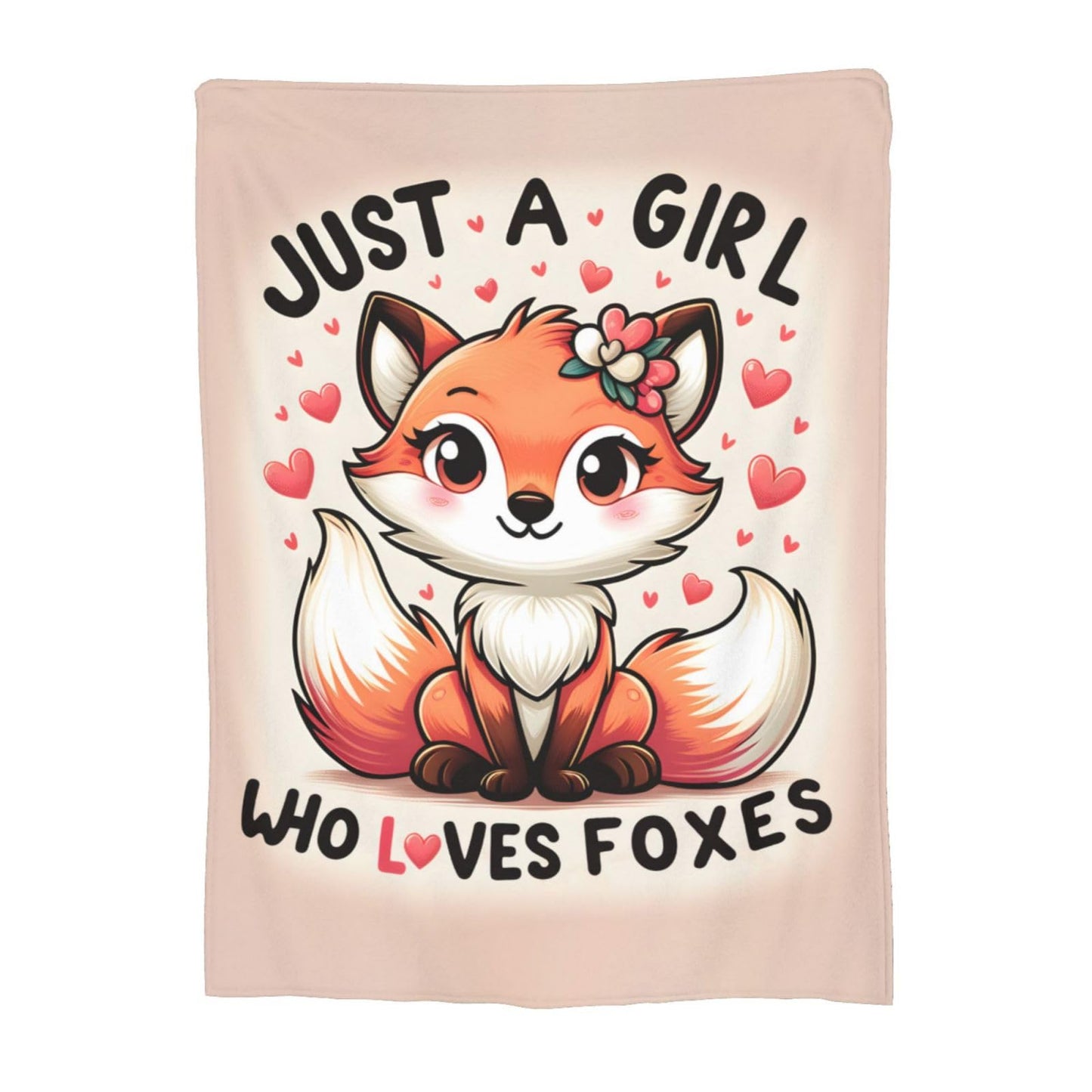 amepay Cute Fox Blanket Gifts for Kids Just a GILR Who Loves Foxes Cartoon Flannel Throw Blankets Soft Comfy Lightweight for Home Decor Couch Bed Sofa 60x50 Inches