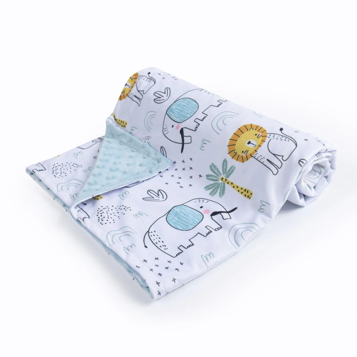 Donsonny Baby Blanket for Boys Girls Soft Minky with Double Layer Dotted Backing, Cartoon Printed 30 x 40 Inch Receiving Blanket (Elephant)
