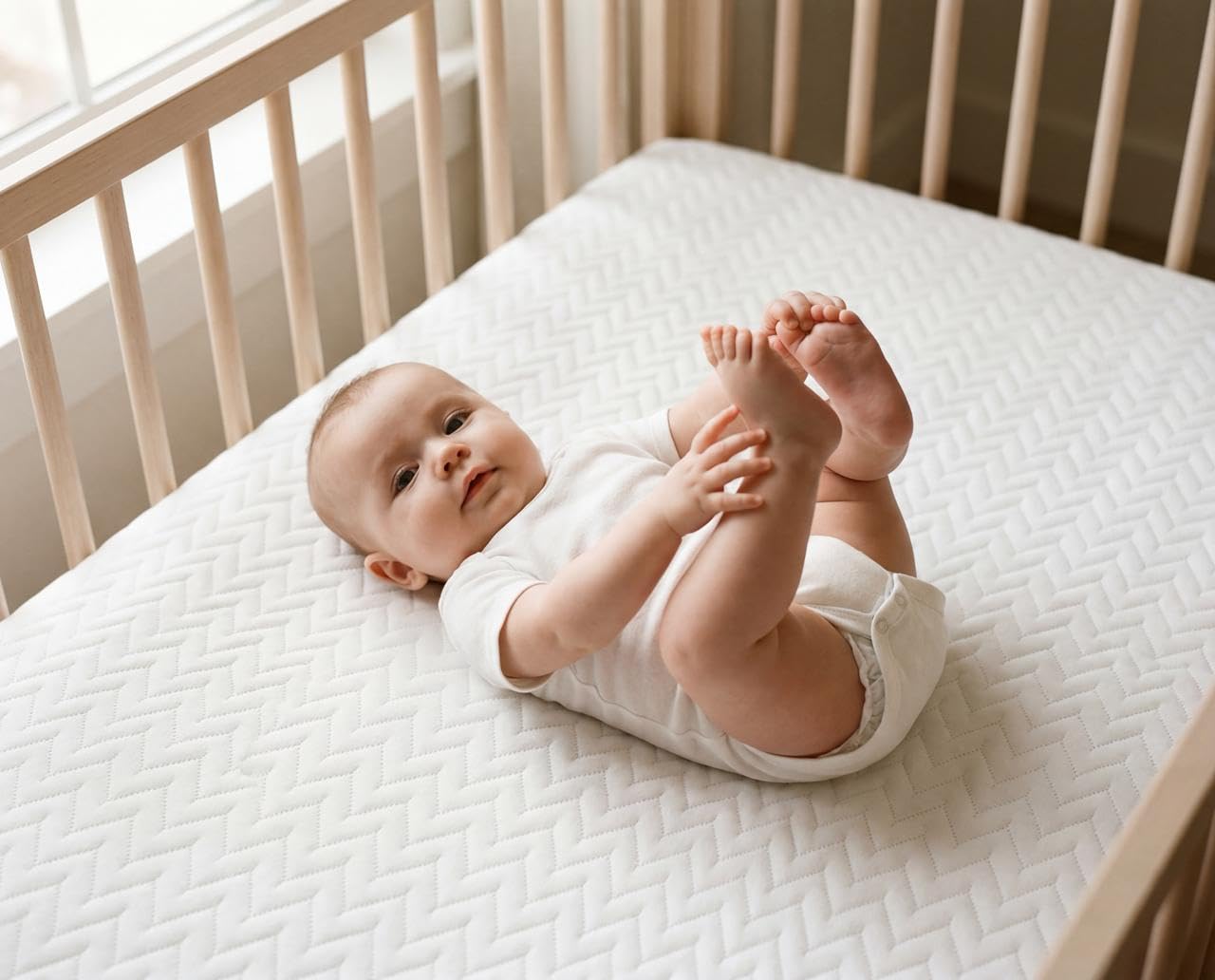 Dream On Me Baby Zzz 5” Full-Size Crib & Toddler Bed Mattress in a Box – GREENGUARD Gold & BSA Certified, Breathable, Water-Resistant, Machine Washable Cover, (52" L x 28" W x 5" H)