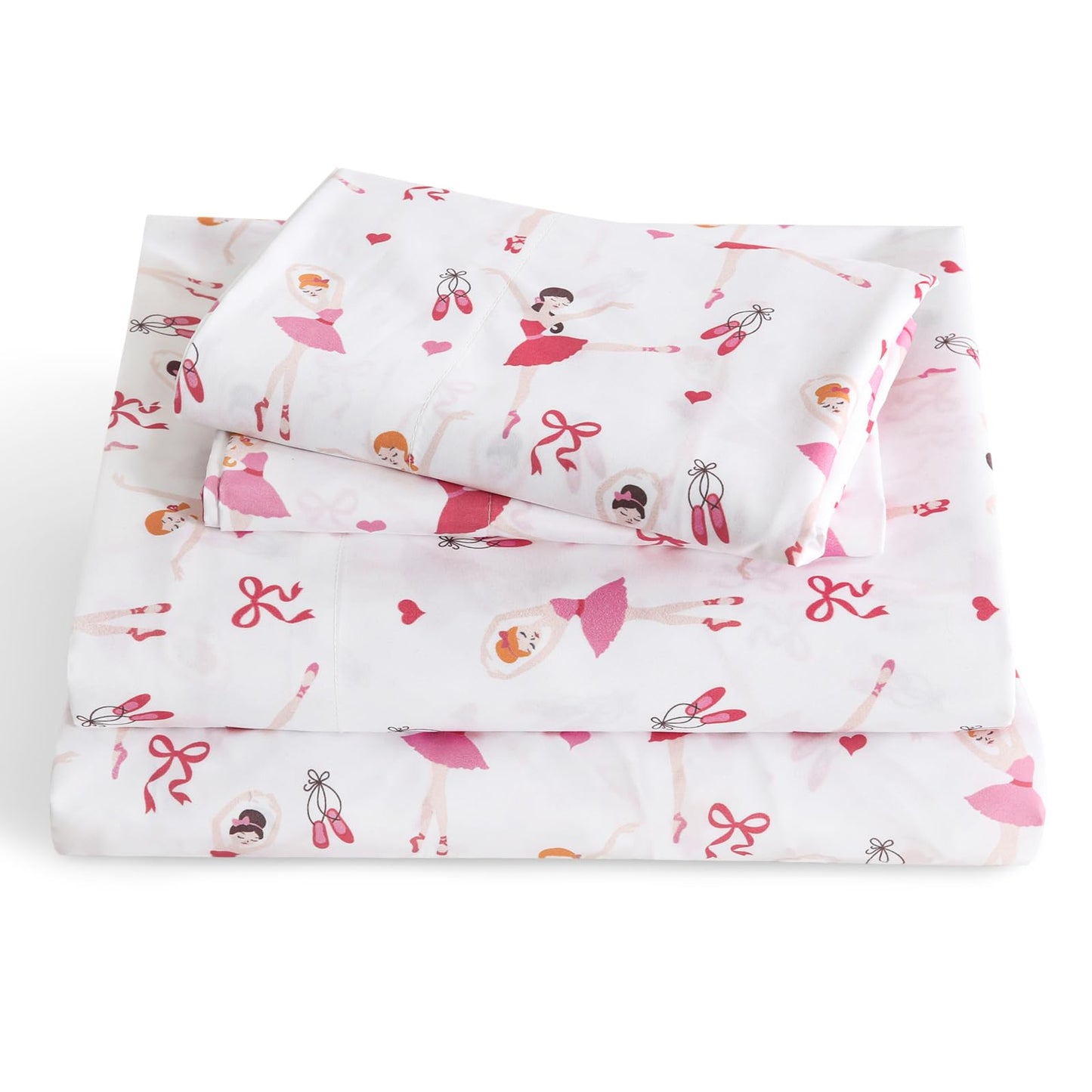 LONAVA Twin Sheet Set Kids - 3 Pieces Soft Microfiber Cartoon Style Bedsheets for Boys Girls Teens, Oeko TEX, Breathable Deep Pocket Sheets, (Ballernia)