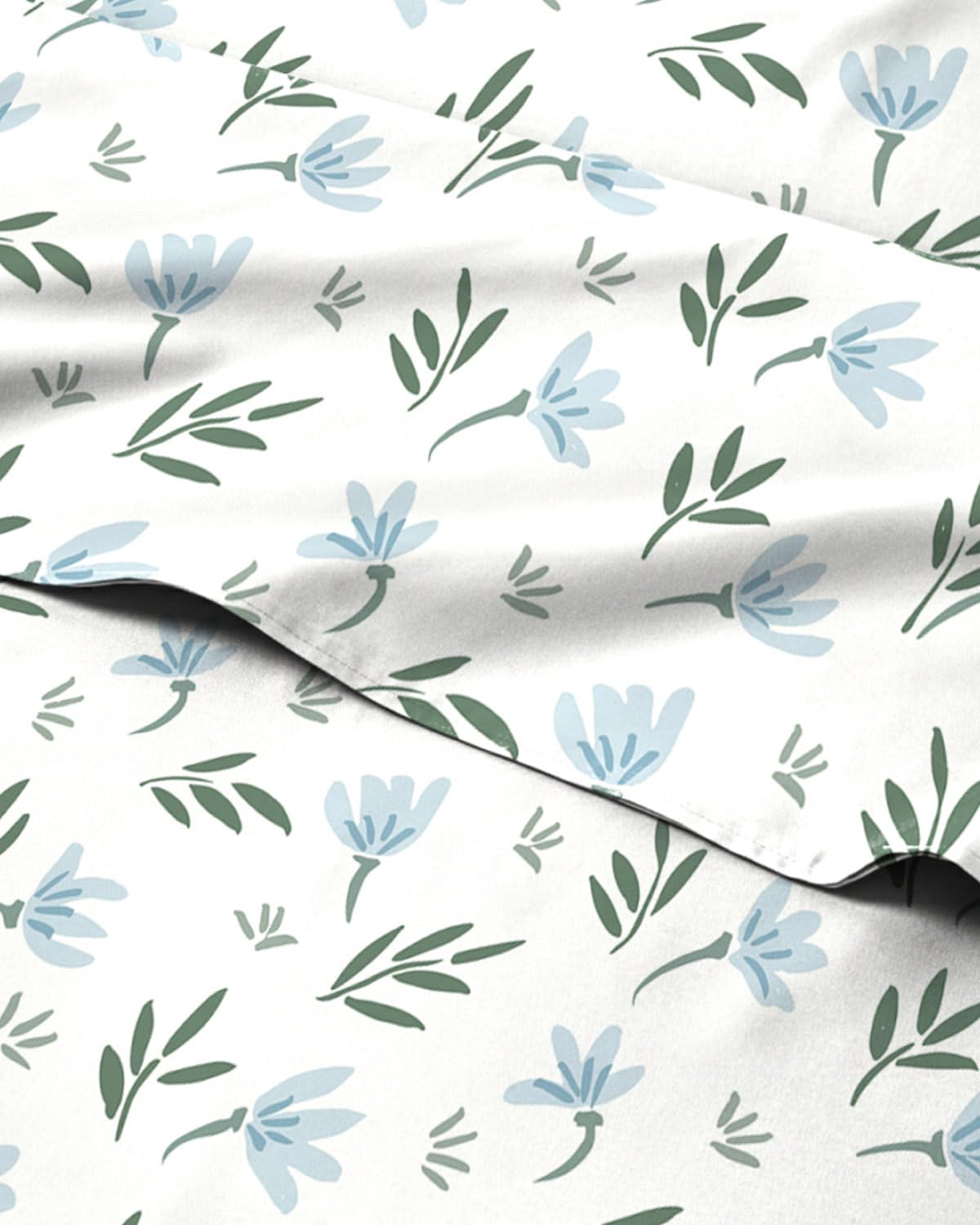 Floral Sheets - Flower Print Bed Sheet Set - 1 Flat, 1 Fitted & 2 Pillowcases w/ Deep Pockets - Comfy, Cozy, Wrinkle & Fade Free - Boho Botanical Bedding - Soft, Breathable & Cooling - Full Size Set