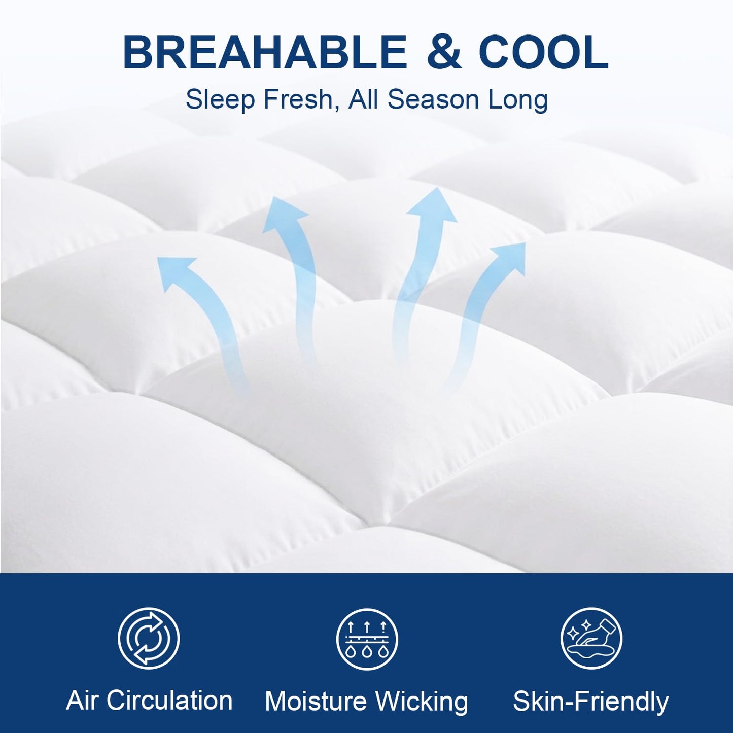 CHOKIT Queen Mattress Topper, Extra Thick Pillow Top Mattress Pad for Back Pain Relief, Cooling Bed Topper Mattress Cover with 8-21 Inch Deep Pocket