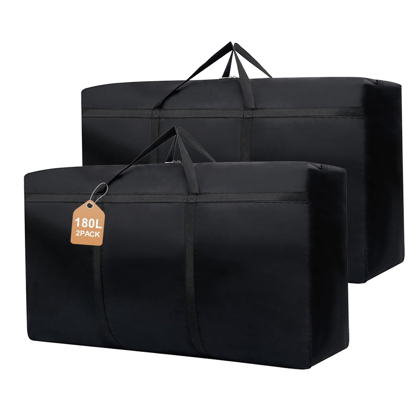 WITERY 2 Pack 180L/47.5 Gallons Extra Large Storage Bags Jumbo Duffle Bag for Travel Moving Totes Boxes Heavy Duty Stronger Handles Zippers Reusable Storage Totes for Bassinet Clothes Blankets