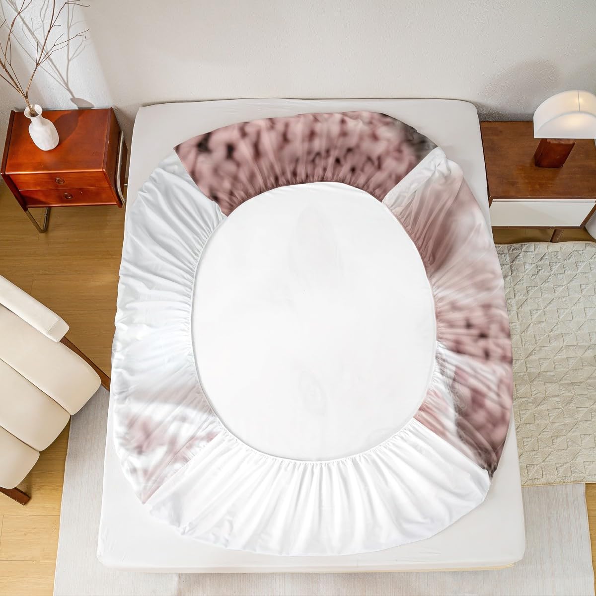 jejeloiu Cat Fitted Sheet Twin Size for Kids Boys Girls Cats Print Bed Sheets Set 16" Deep Pocket Breathable Microfiber Animal Bedding with 1 Pillowcase White Room Decor