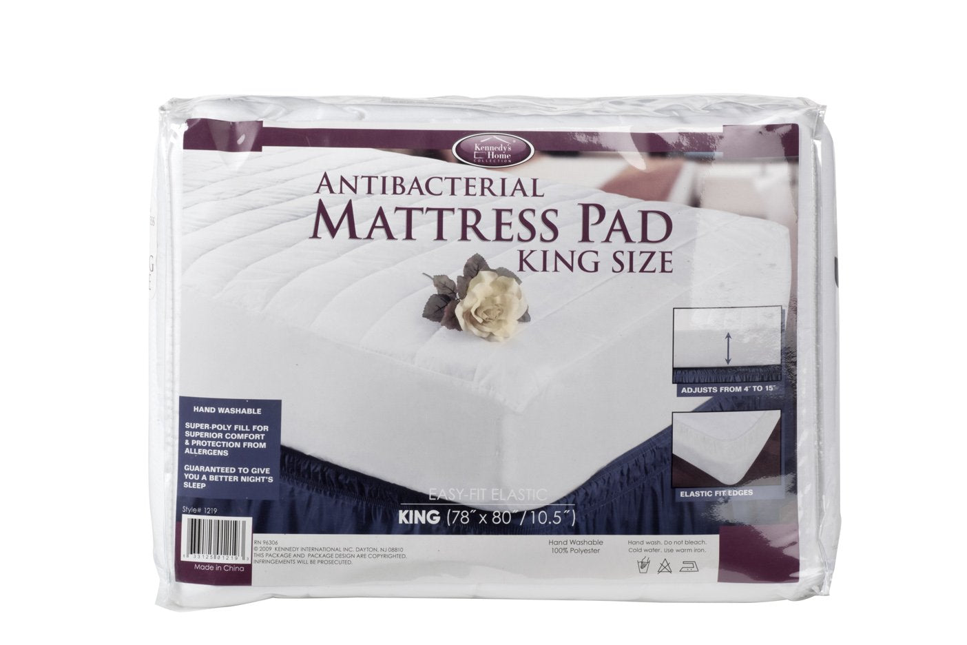 Home Details Mattress Pad Protector | King | Quilted | Breathable | Elastic Fit | Secure | White
